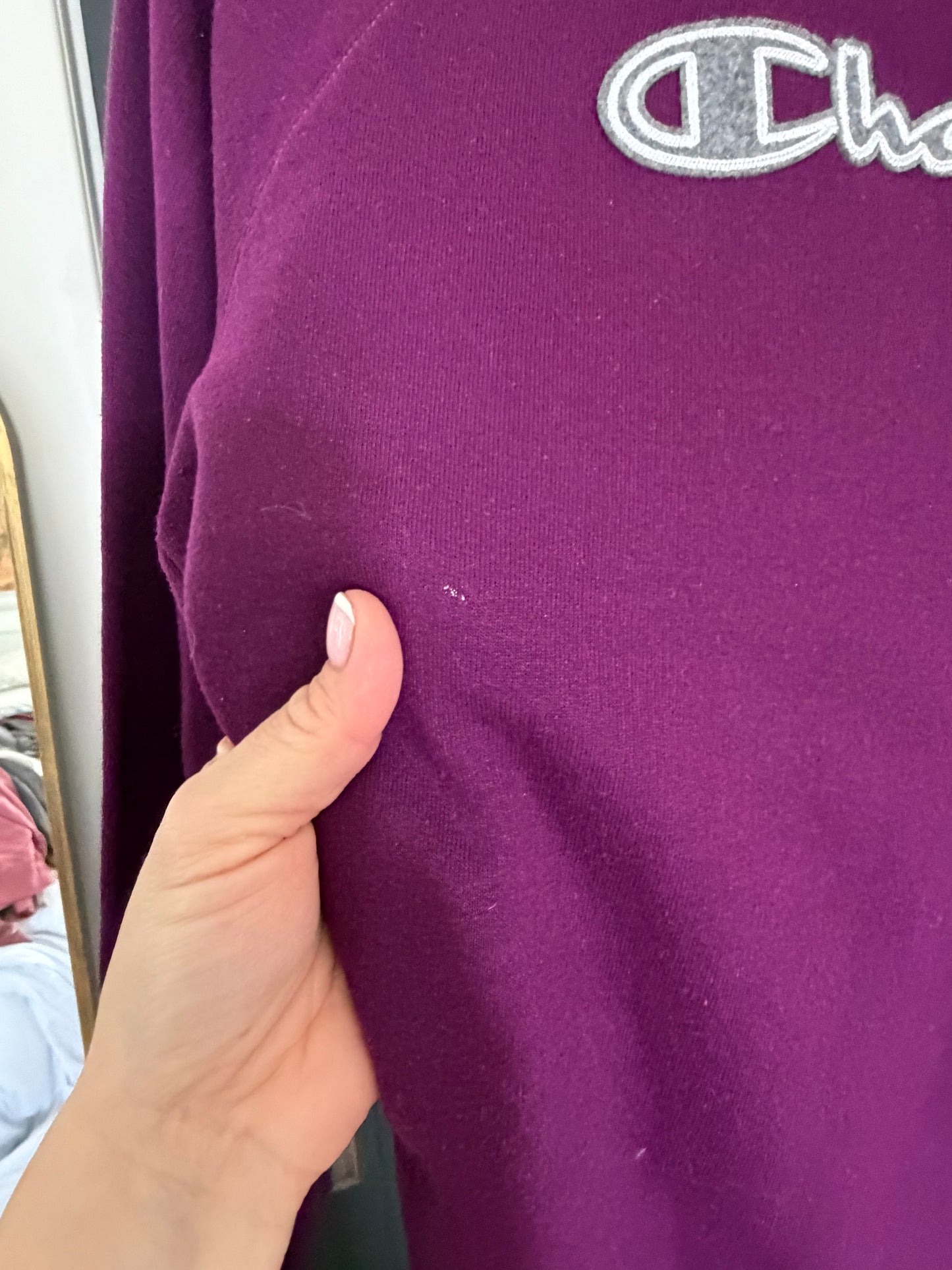 Champion Womens Purple Comfort Long Sleeve Crew Neck Sweatshirt Size medium