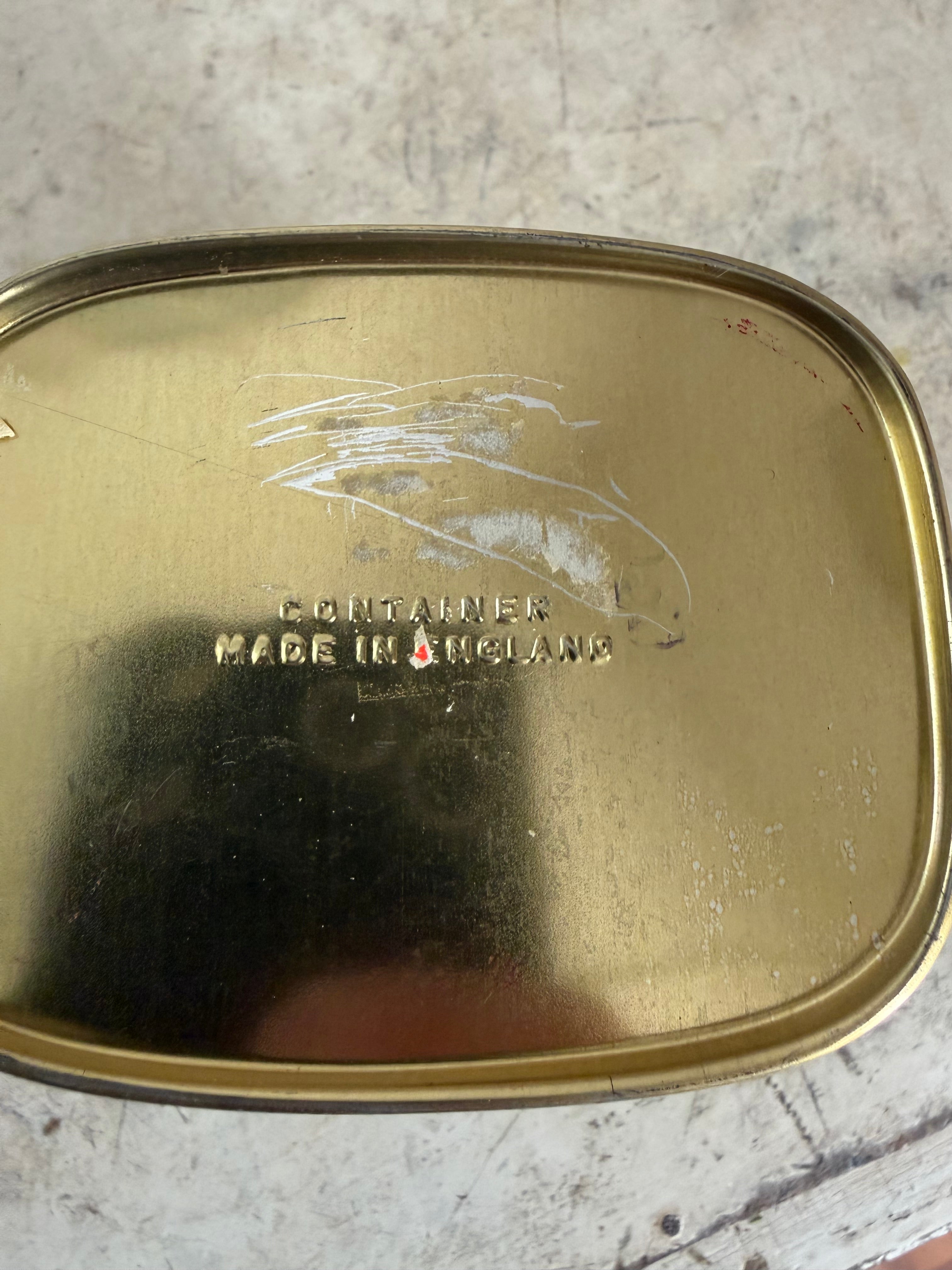 Vintage Cream Tin With Floral Design Made in England hinge isn’t attatched