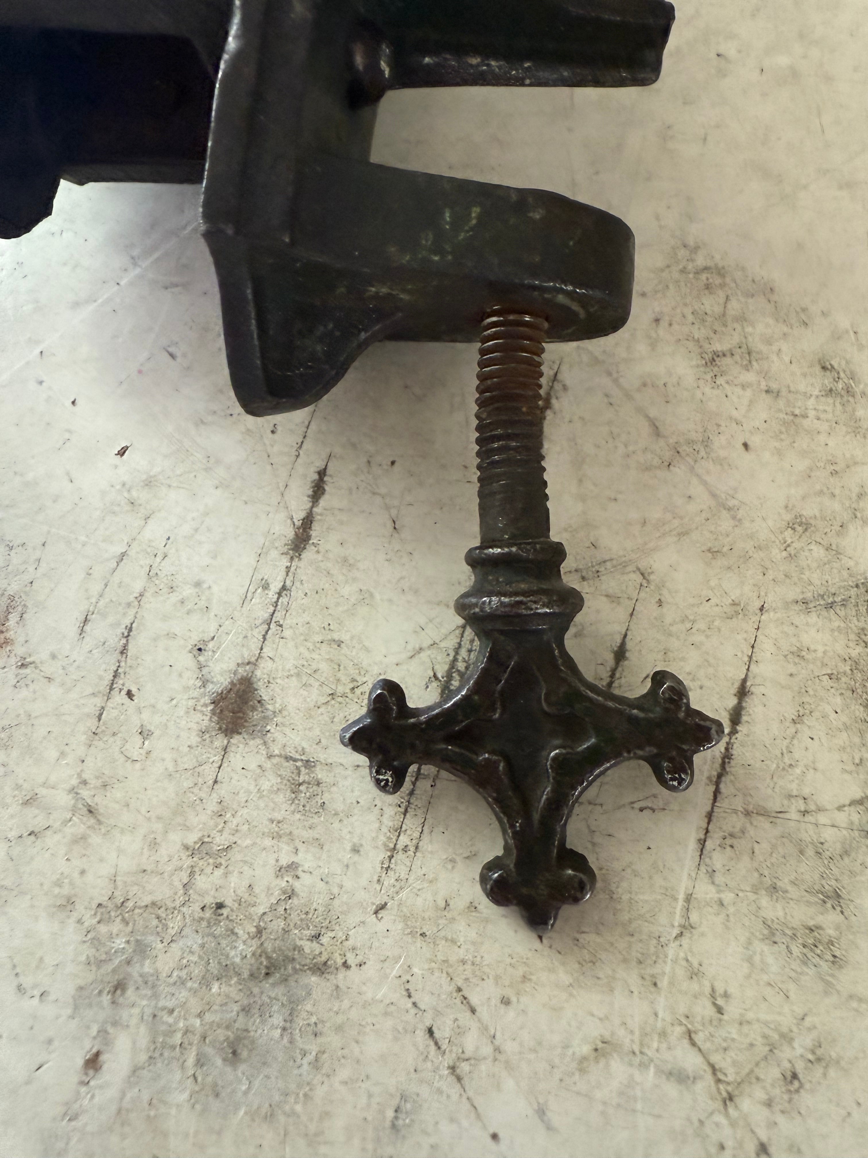 Antique Ornately detailed cast Iron bean cutter