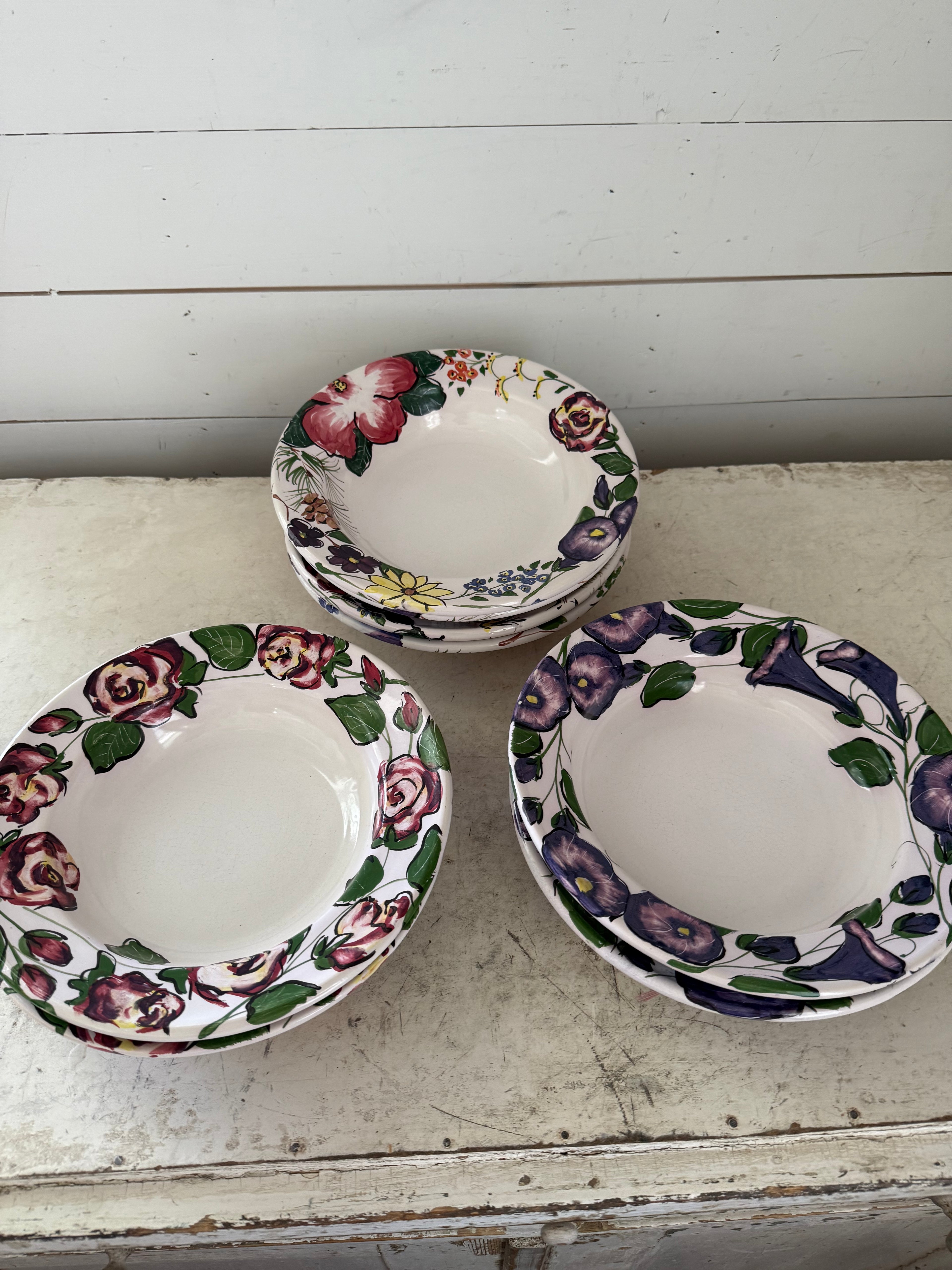 Hand Painted Studio Pottery Soup Bowl Sold individually - Signed by artist