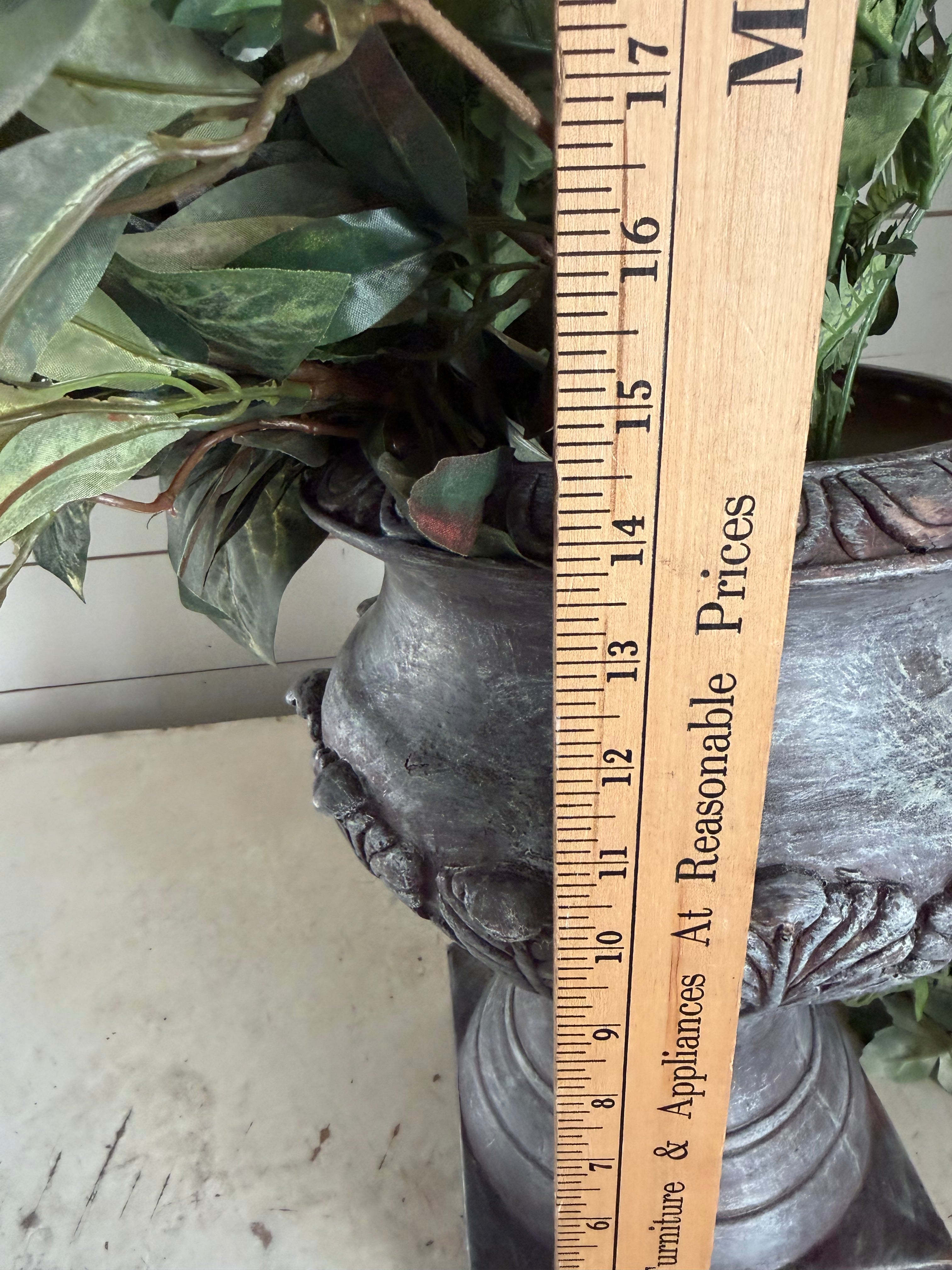 Urn with greenery included