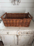 Vintage European Style Wicker Storage / Kindling Basket