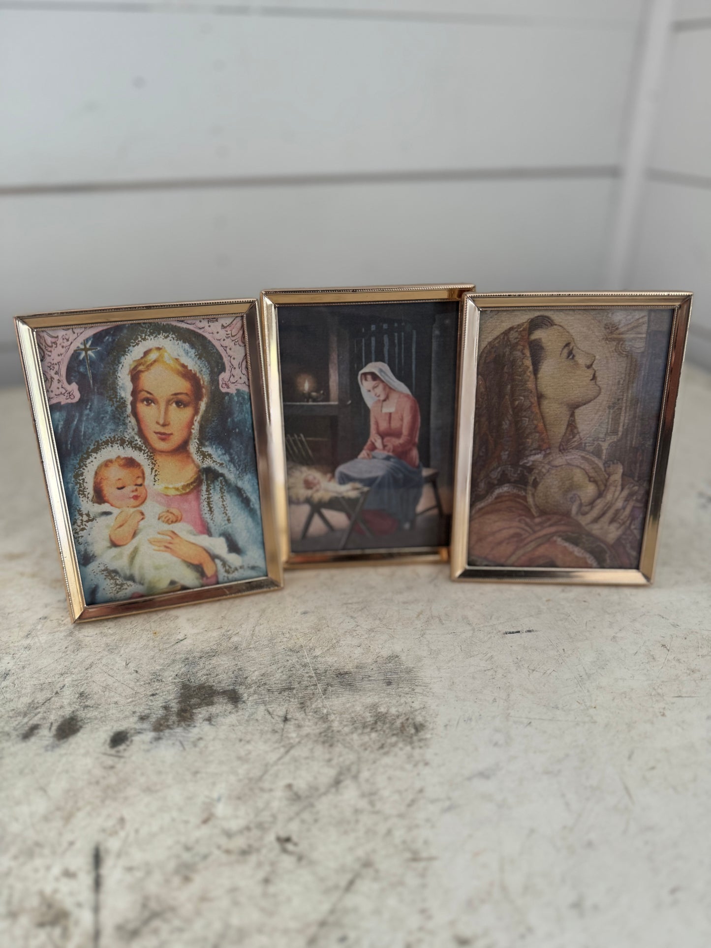 Set of 3 Mary and Child Framed Prints 3x5