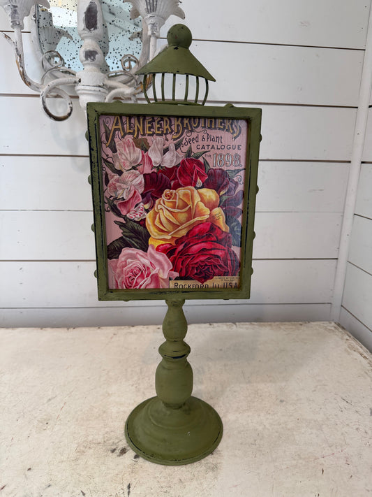 Hand painted Standing sign will floral design transfer