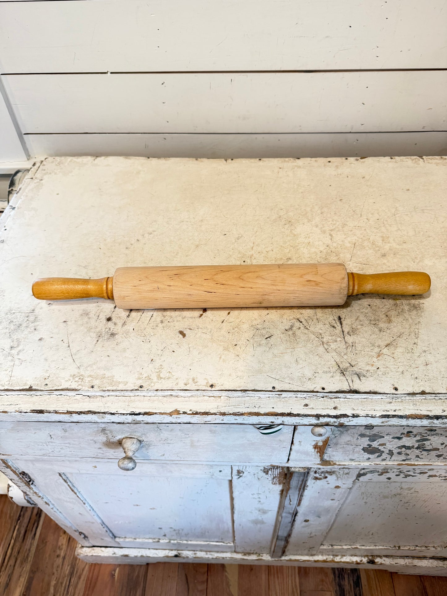 Chunky rolling pin will get handles painted and oiled food safe