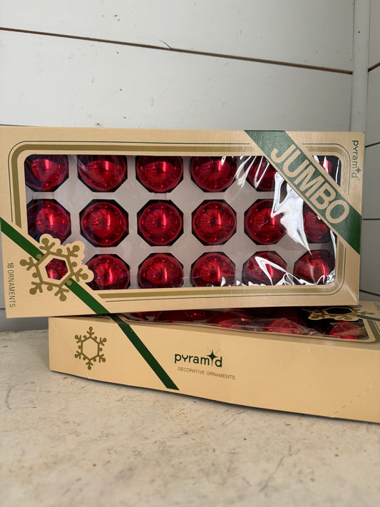 Vintage set of red Mercury glass ball ornaments - each box sold separately