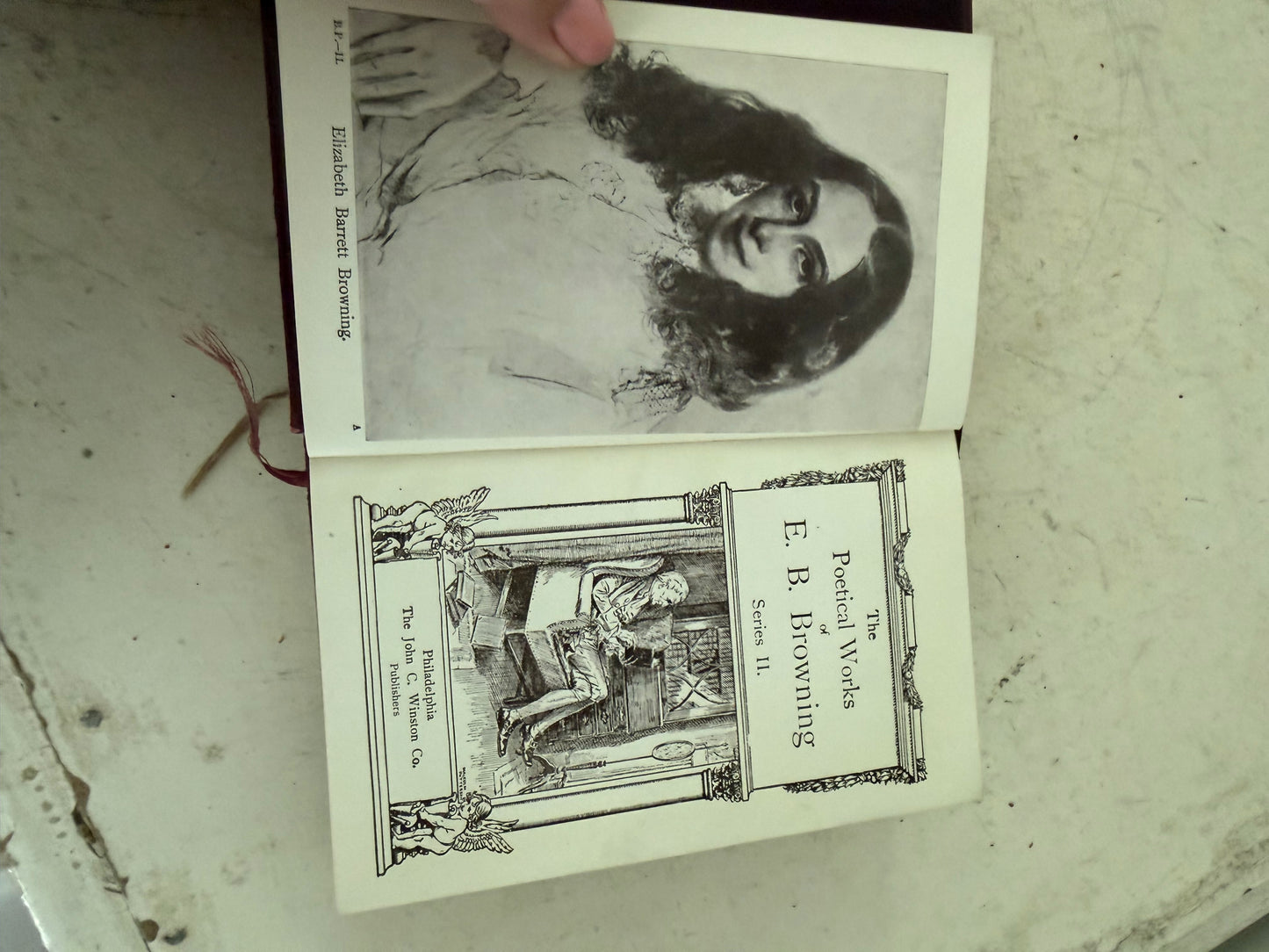 Set of Antique Red 3 books Louise de la Vallière" by Alexandre Dumas and "The Heroes" by Charles Kingsley and the poetical works