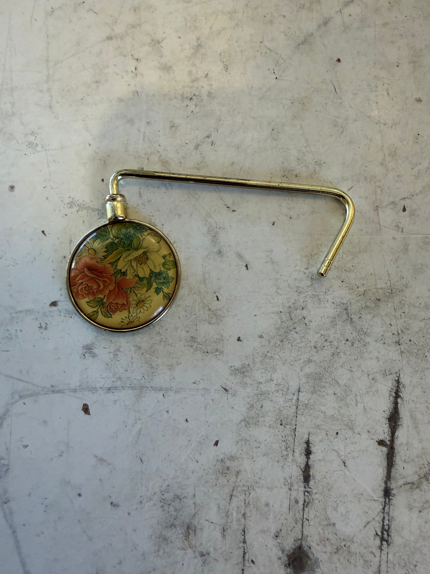 Vintage Rose Design Purse Handbag Hook Holder