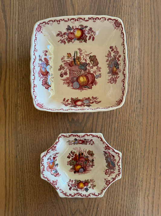 Vintage Masons Ironstone Fruit Basket dish