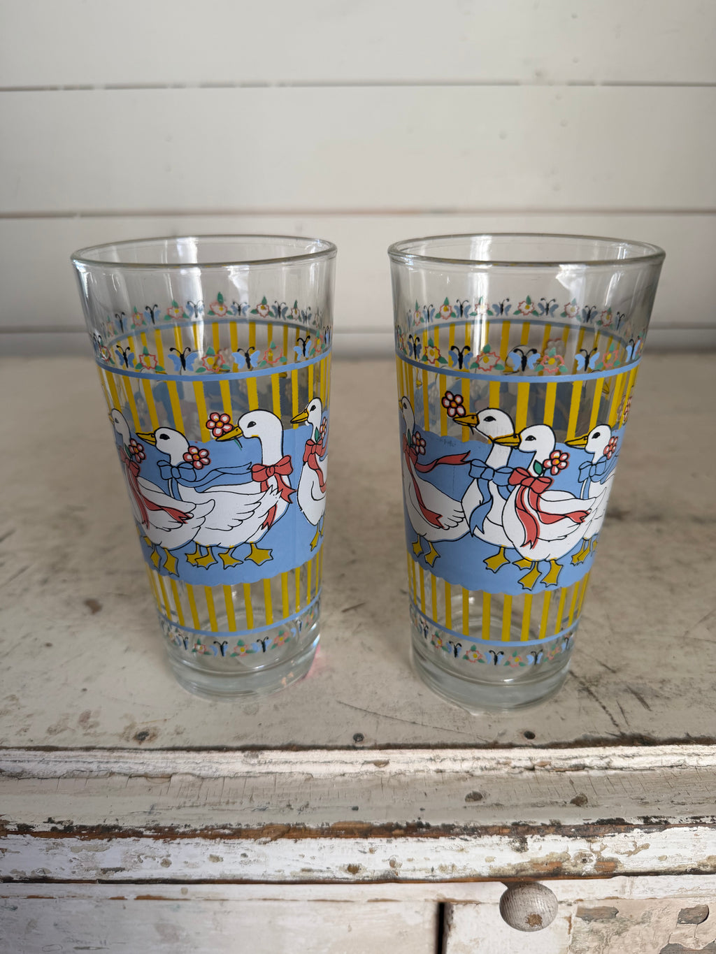 Vintage 1980s Duck Juice Glasses - Retro Kitchen Glassware sold individually