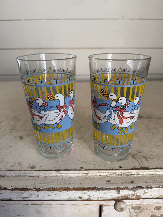 Vintage 1980s Duck Juice Glasses - Retro Kitchen Glassware sold individually