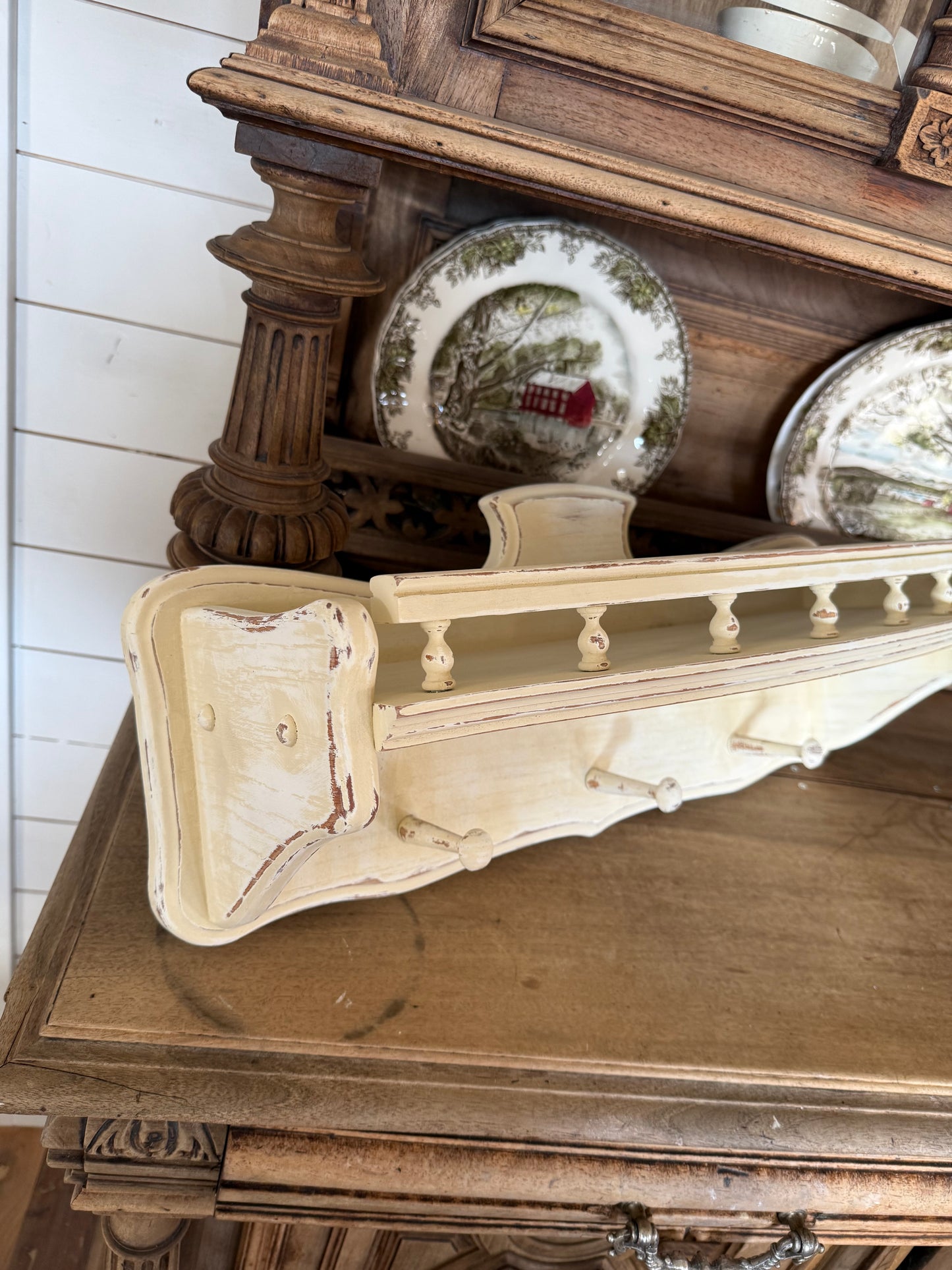 Vintage Oak Wall Shelf - Will be painted