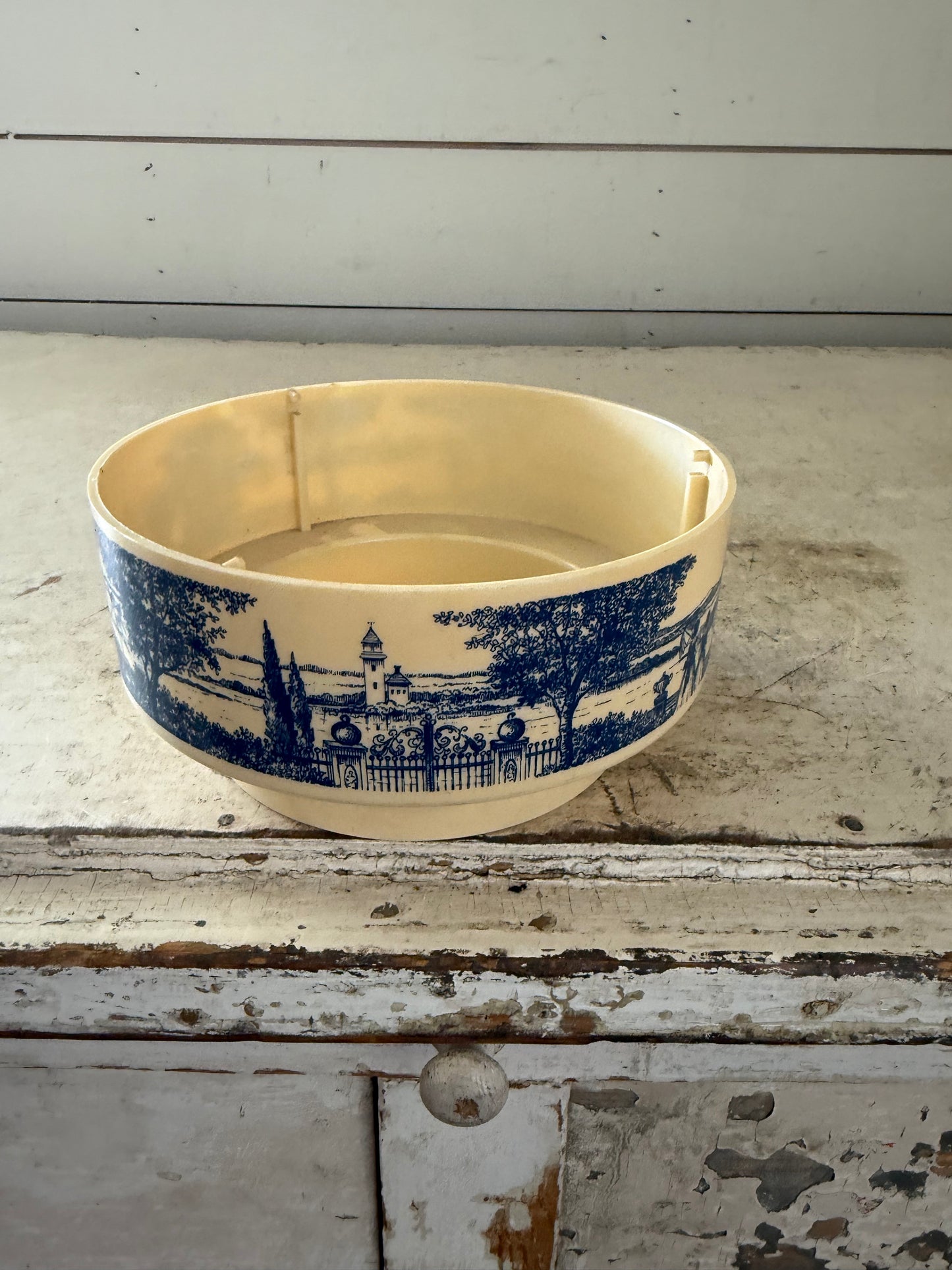 Blue and White Plastic Bowl