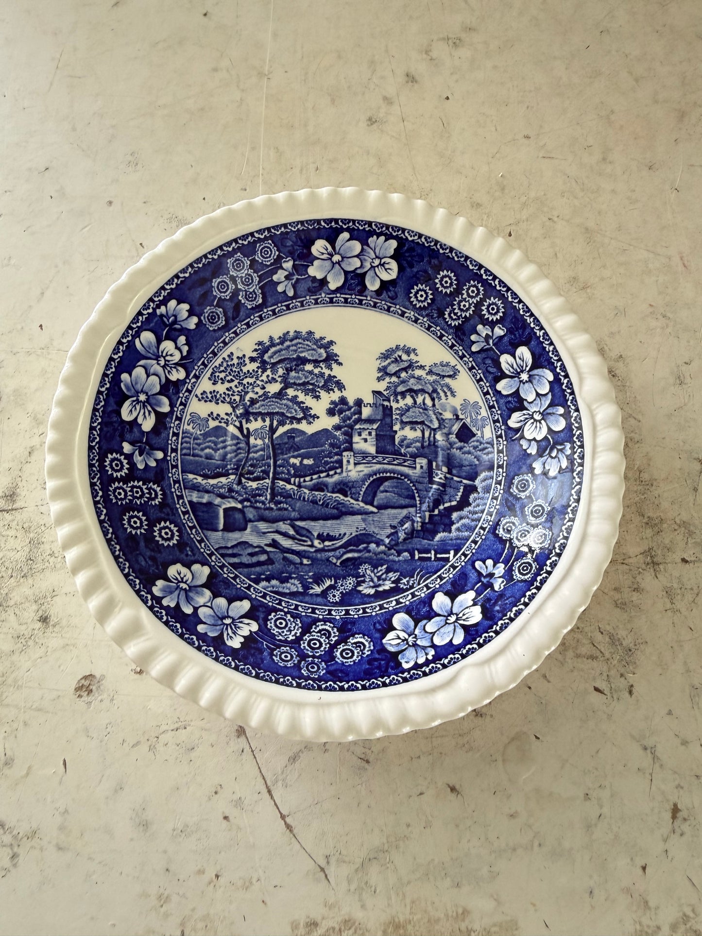 Copeland Spode Blue and White Transfer ware Saucer in Tower Pattern