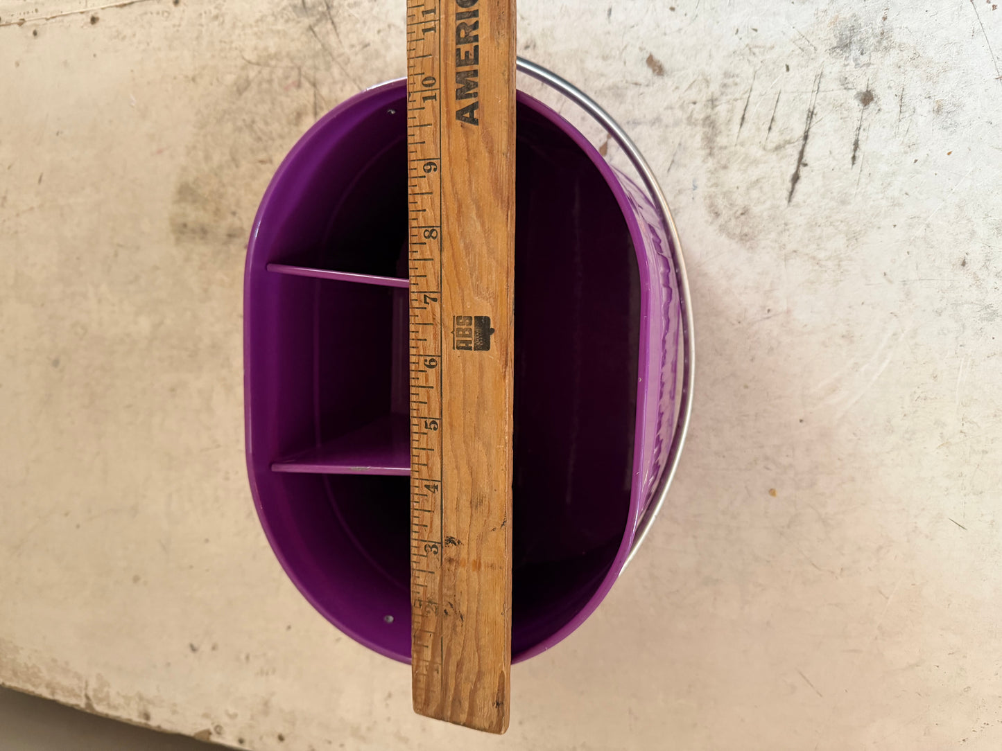 Purple enamel tin Craft organizer