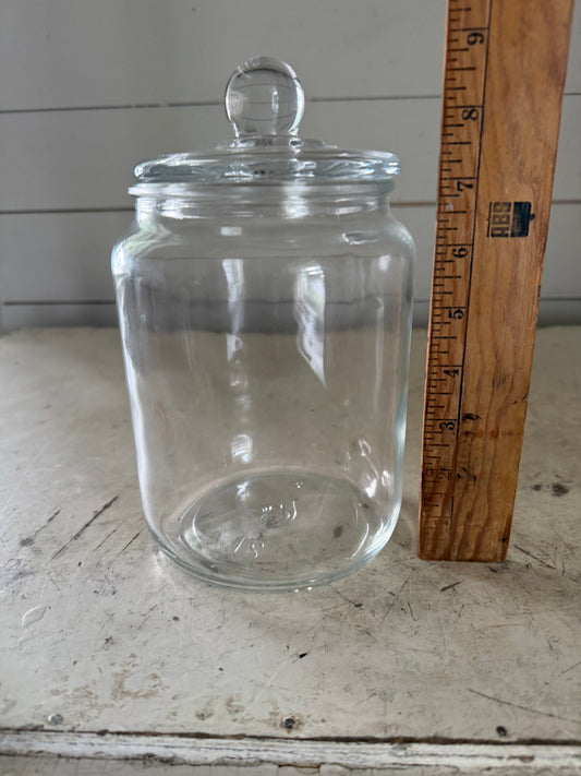 Half Gallon Clear Glass Canister with Lid - Will Get Makeover