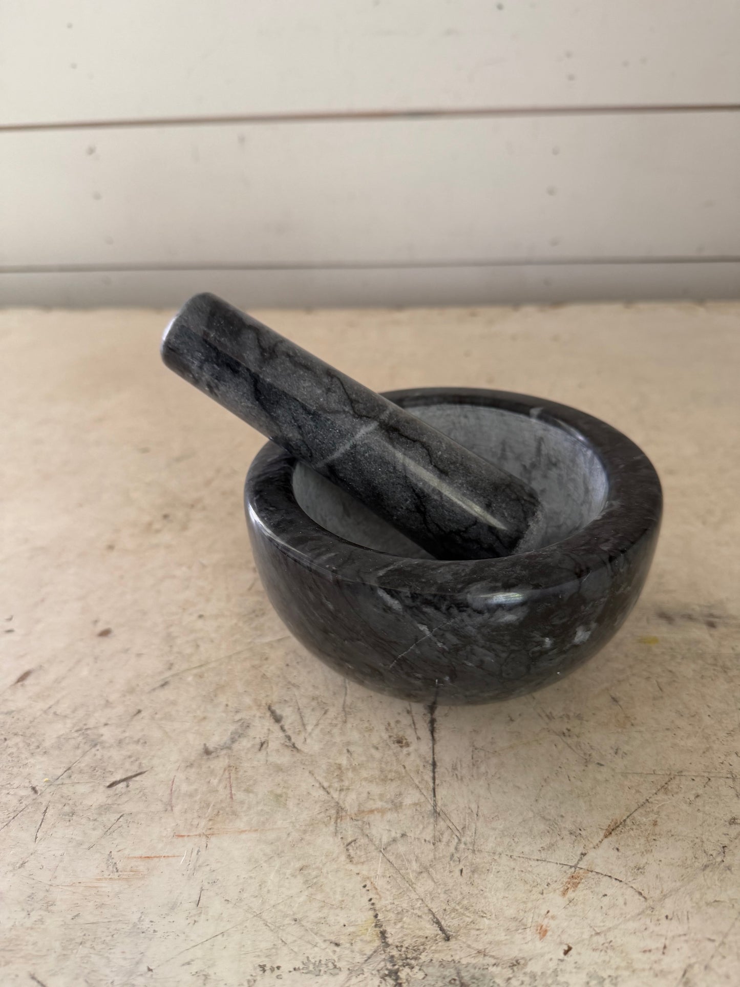 Marble Mortar and Pestle Set Large Solid Stone Grinder