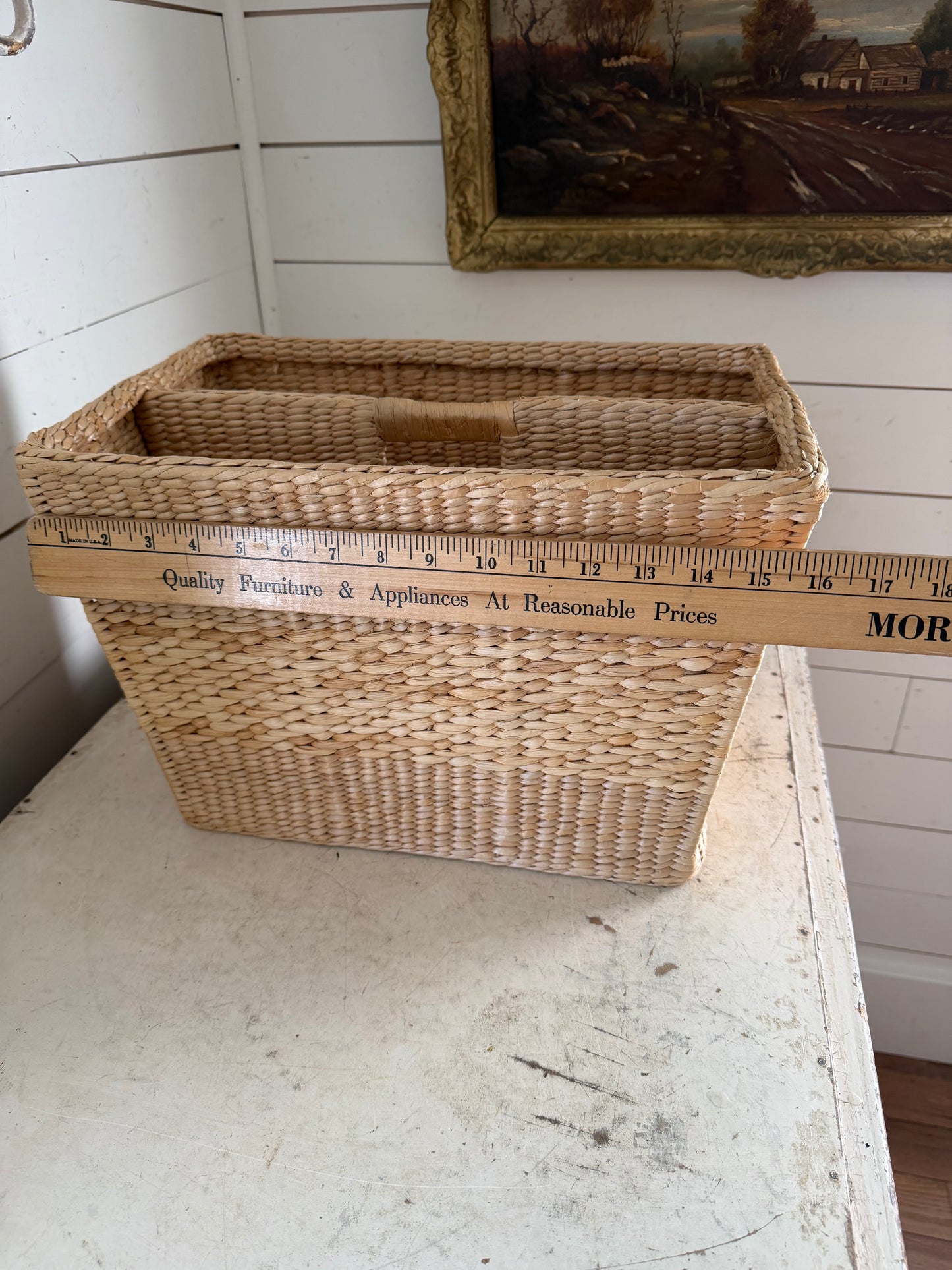 Divided Wicker Magazine Basket