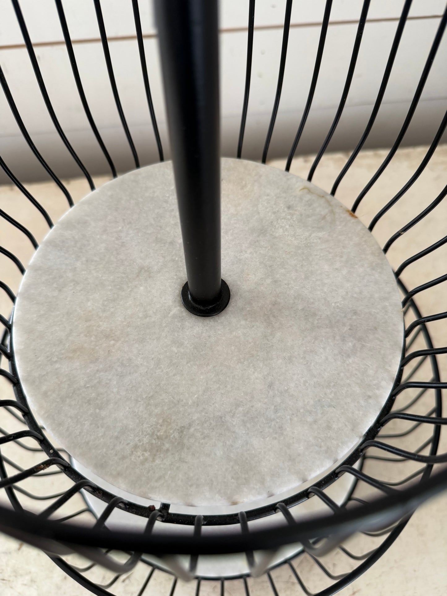 Tiered Wire Basket With Marble Base
