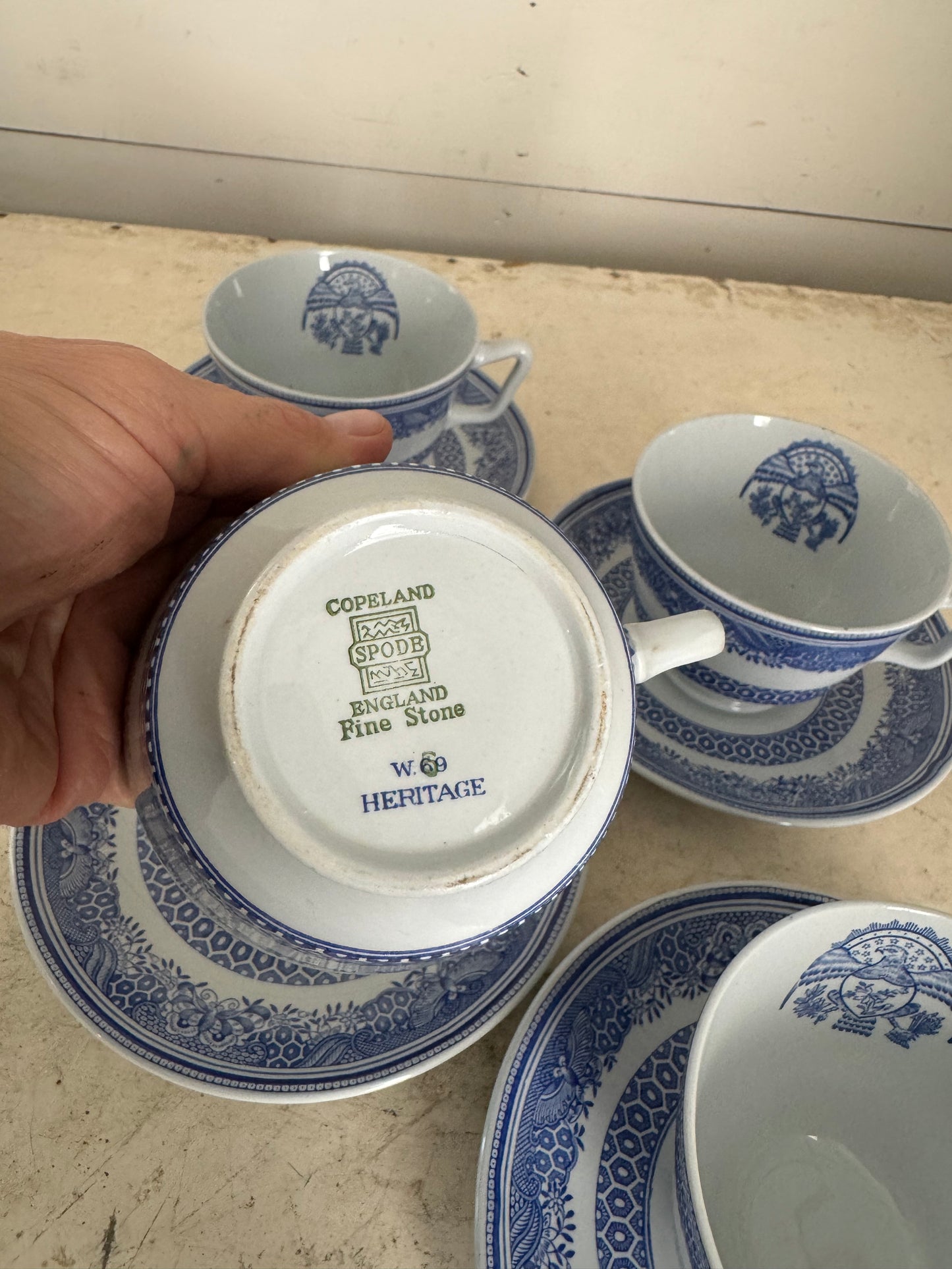 Spode Blue Heritage Tea Cup & Saucer set - each set sold individually