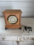 Antique New Haven Mantle Clock With Cast Copper Accents (missing Clock Mechanism)