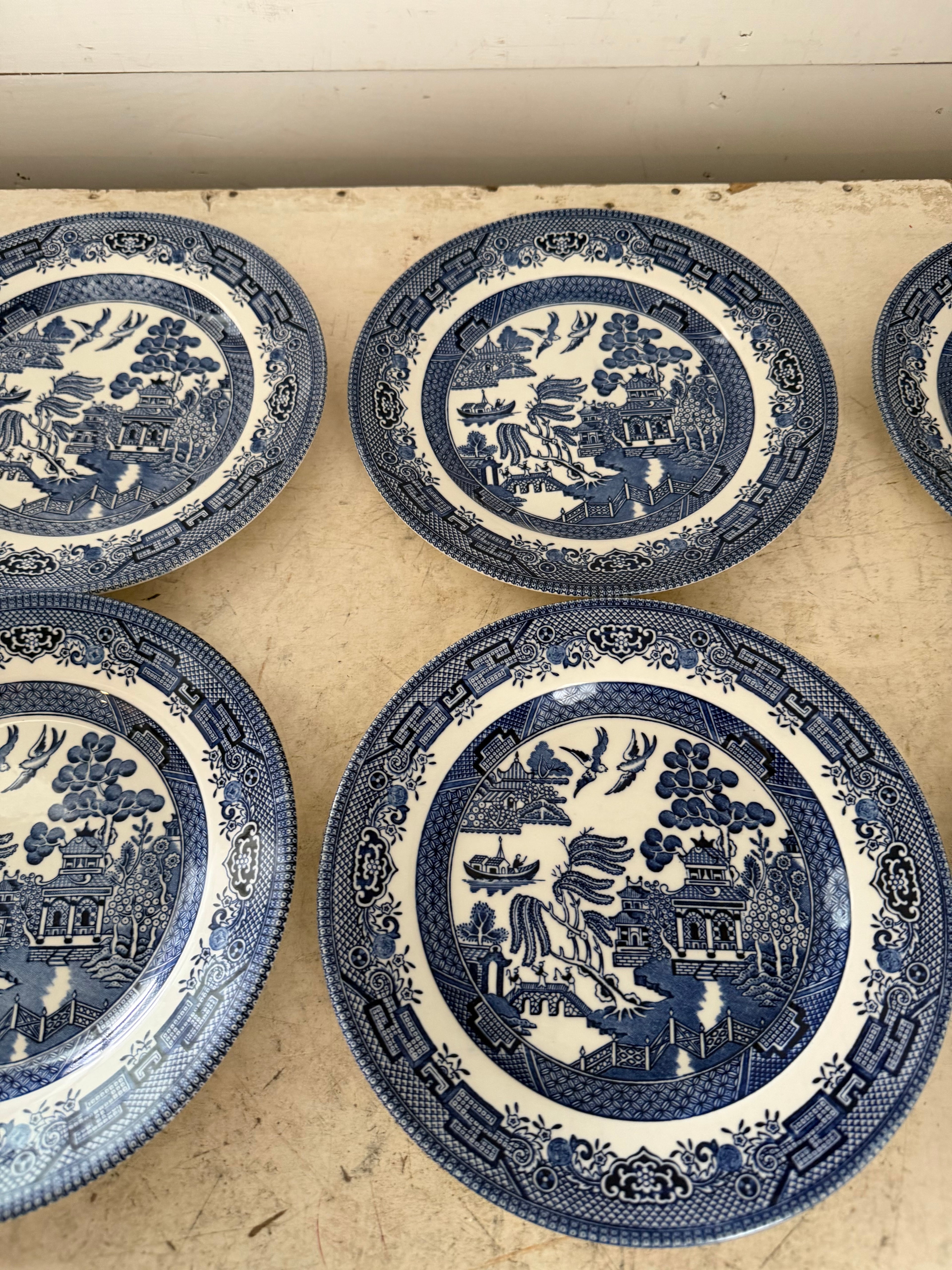 Churchill England Blue Willow Ware unmarked 8” plate Sold Individually Picked at Random
