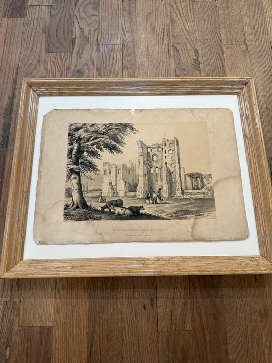 Antique Engraving of Ashby De La Zouch Castle, From The South - Printed 1842