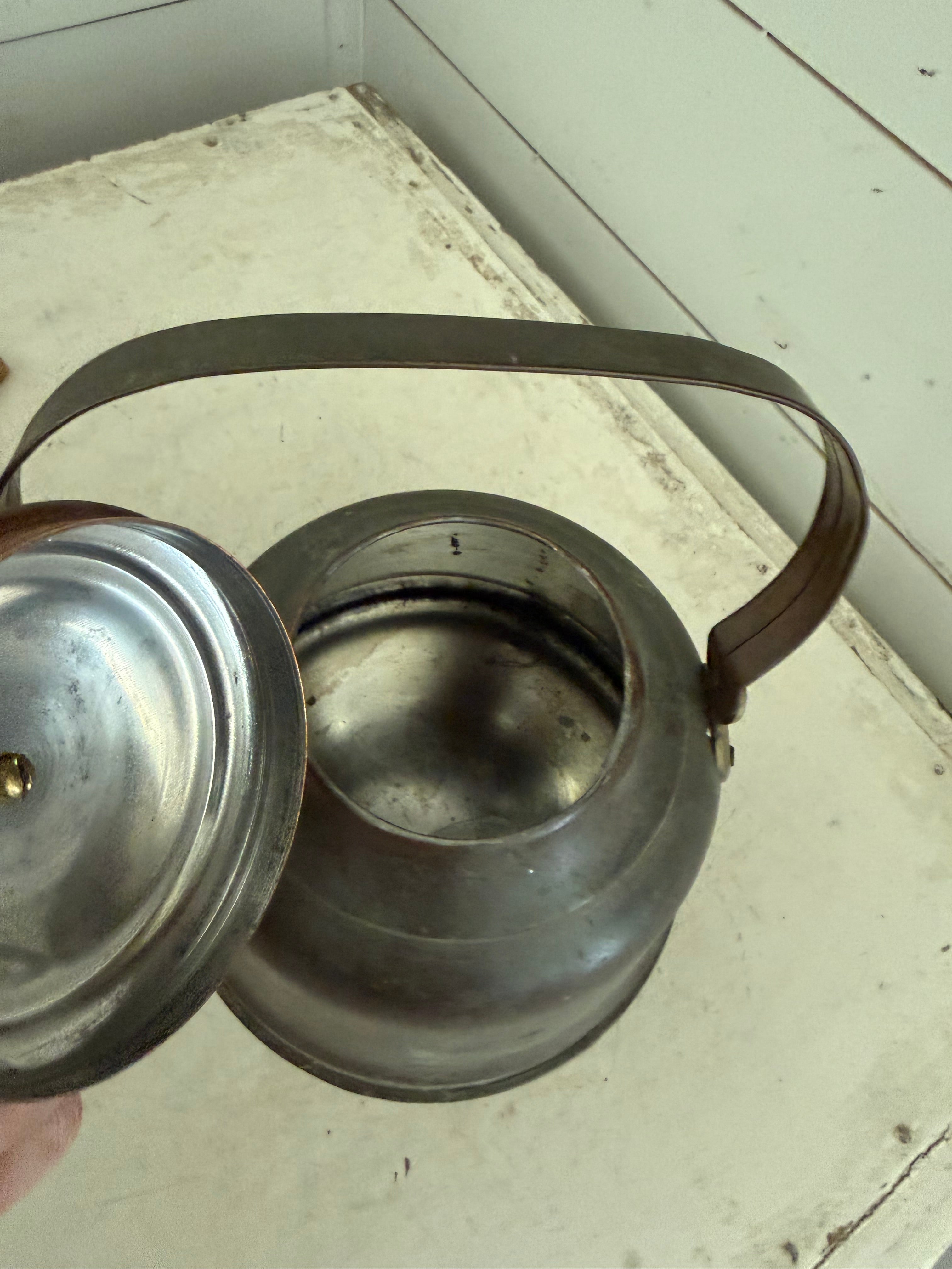 Unpolished Vintage Copper Tea Kettle