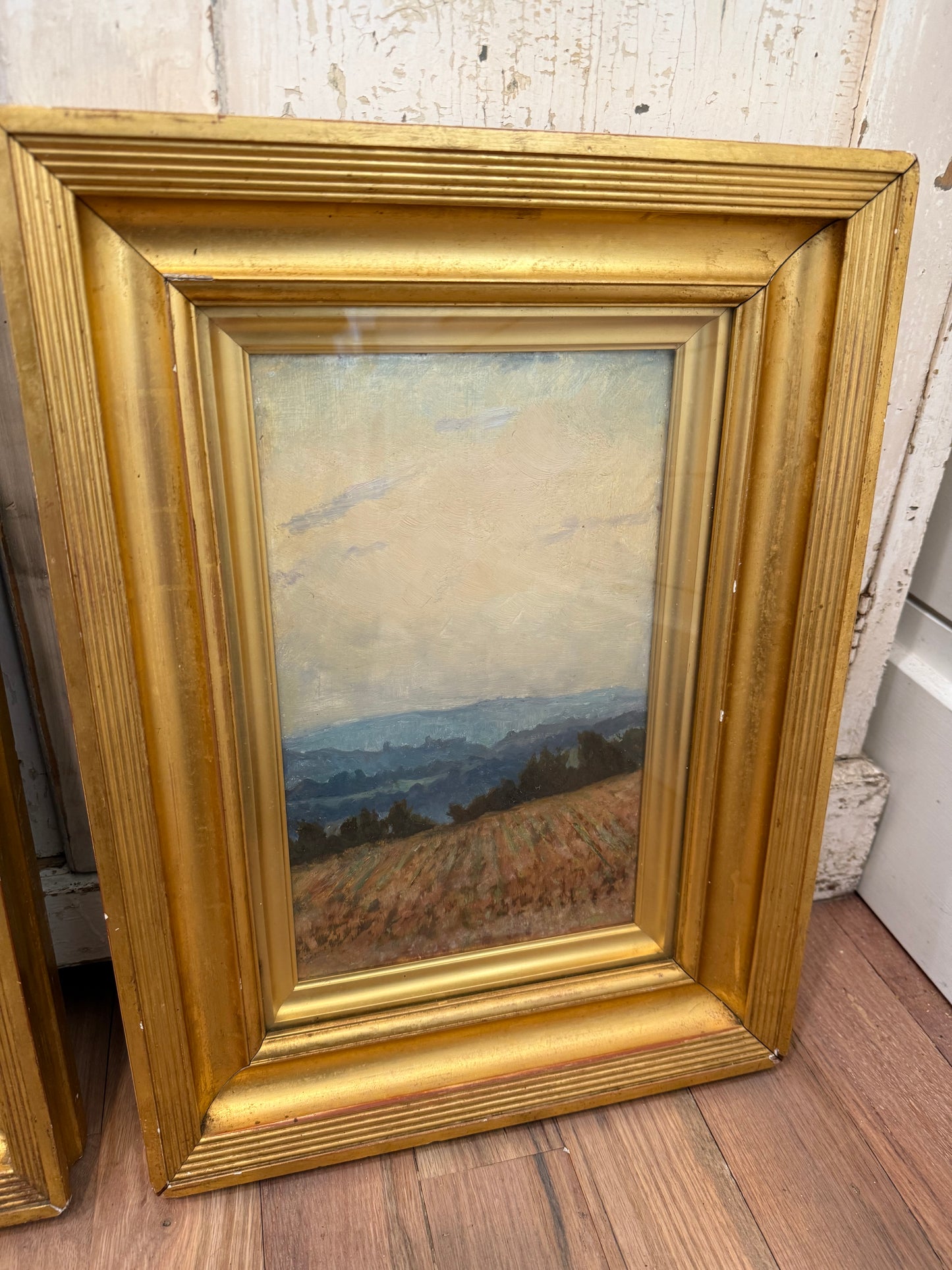 Set of Sir Arthur Lucas Original Oil Paintings in frames with glass 1905 & 1909- French Countryside