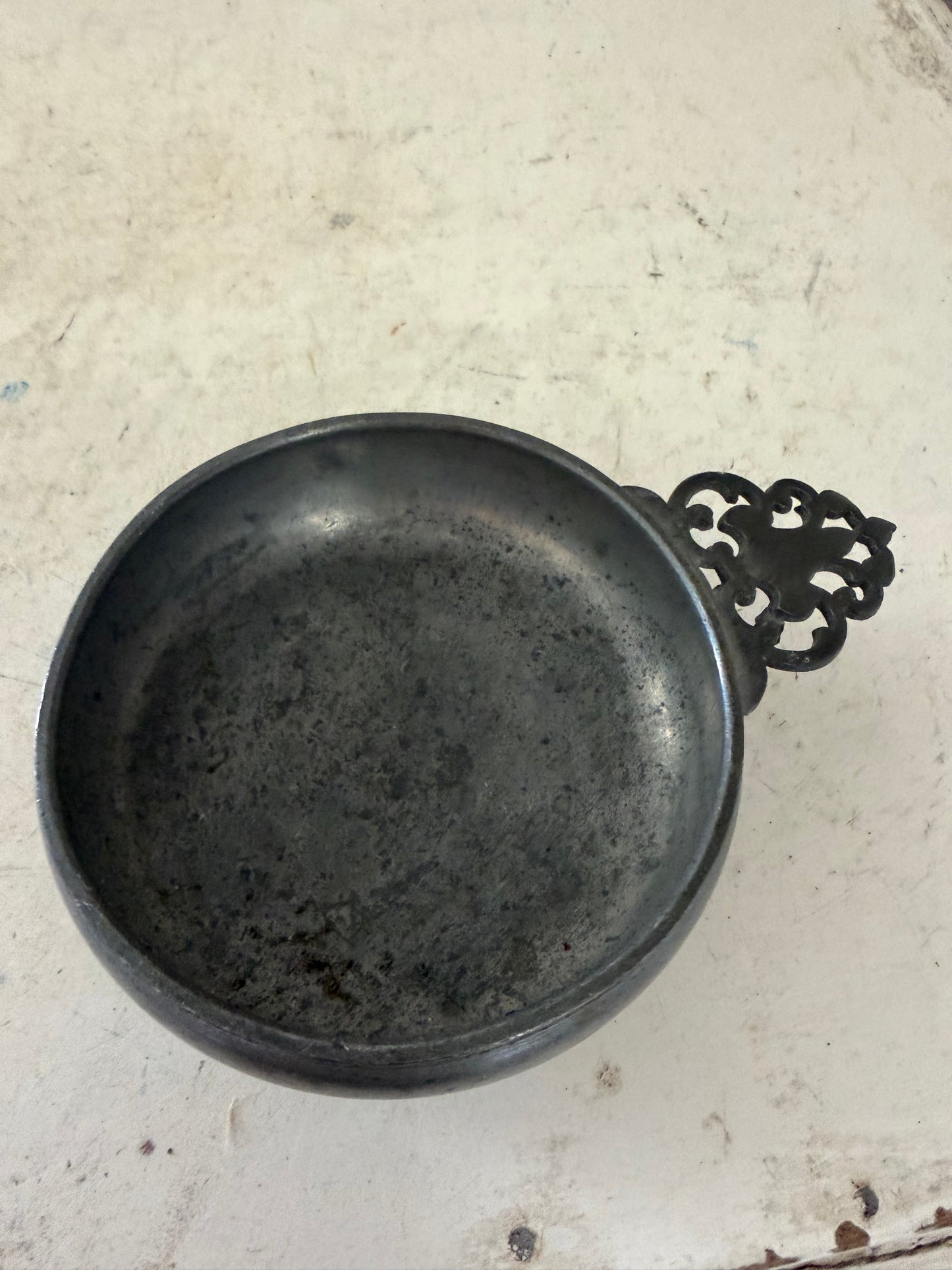 vintage Stede pewter porringer dish