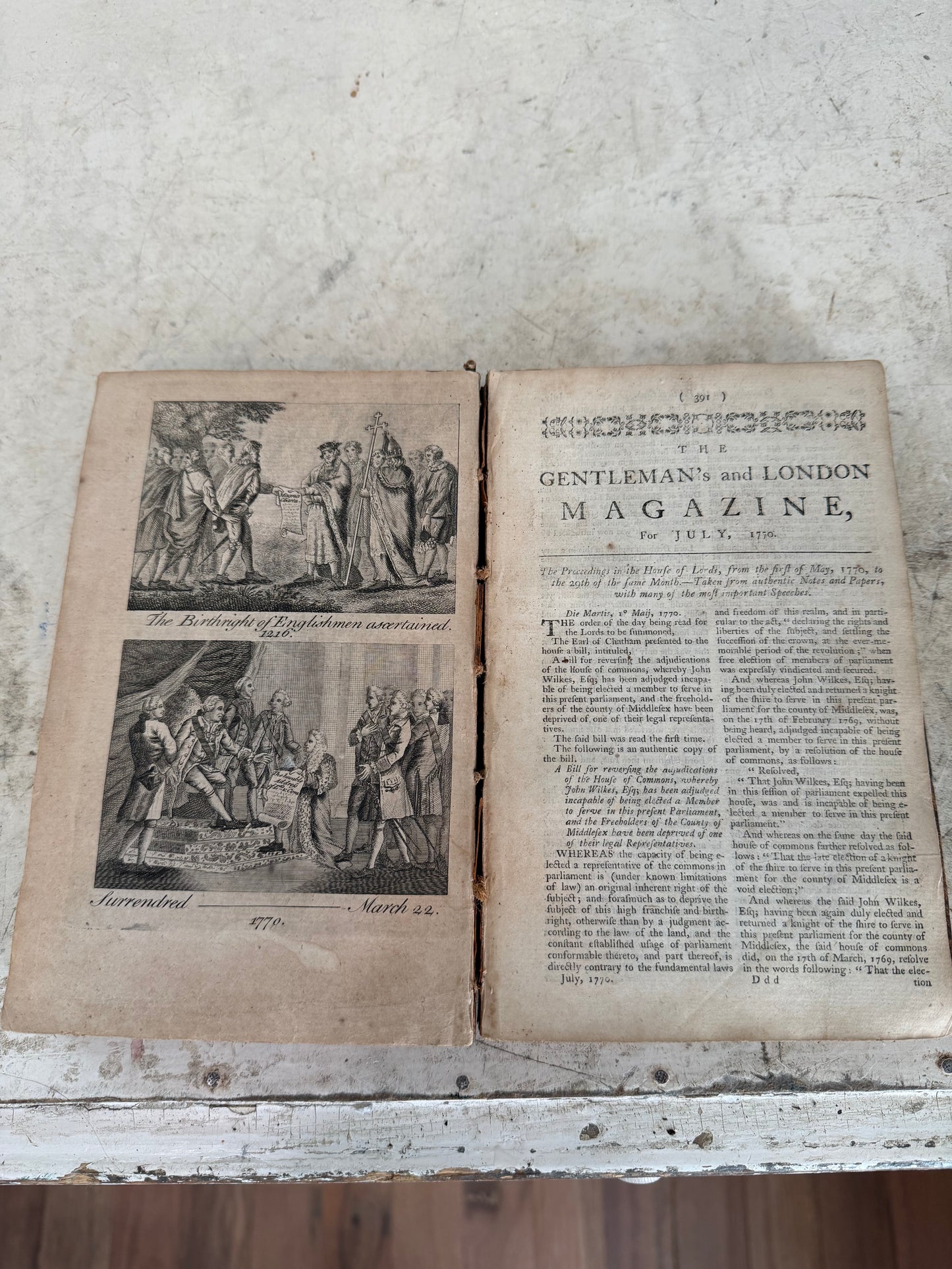 Antique The Gentleman's and London Magazine from January 1770