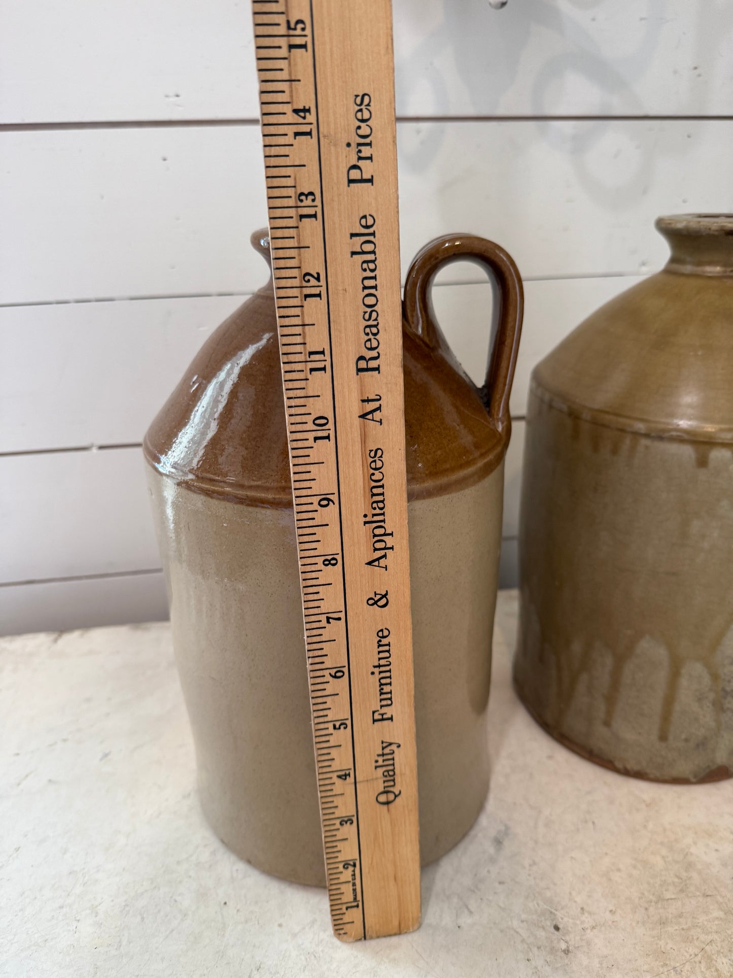 Large Antique Vintage English Stoneware Earthenwarw Flagon - sold individually