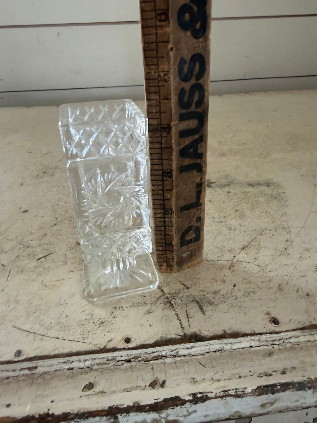 Vintage European Lead Crystal Footed Bud Vase 4"