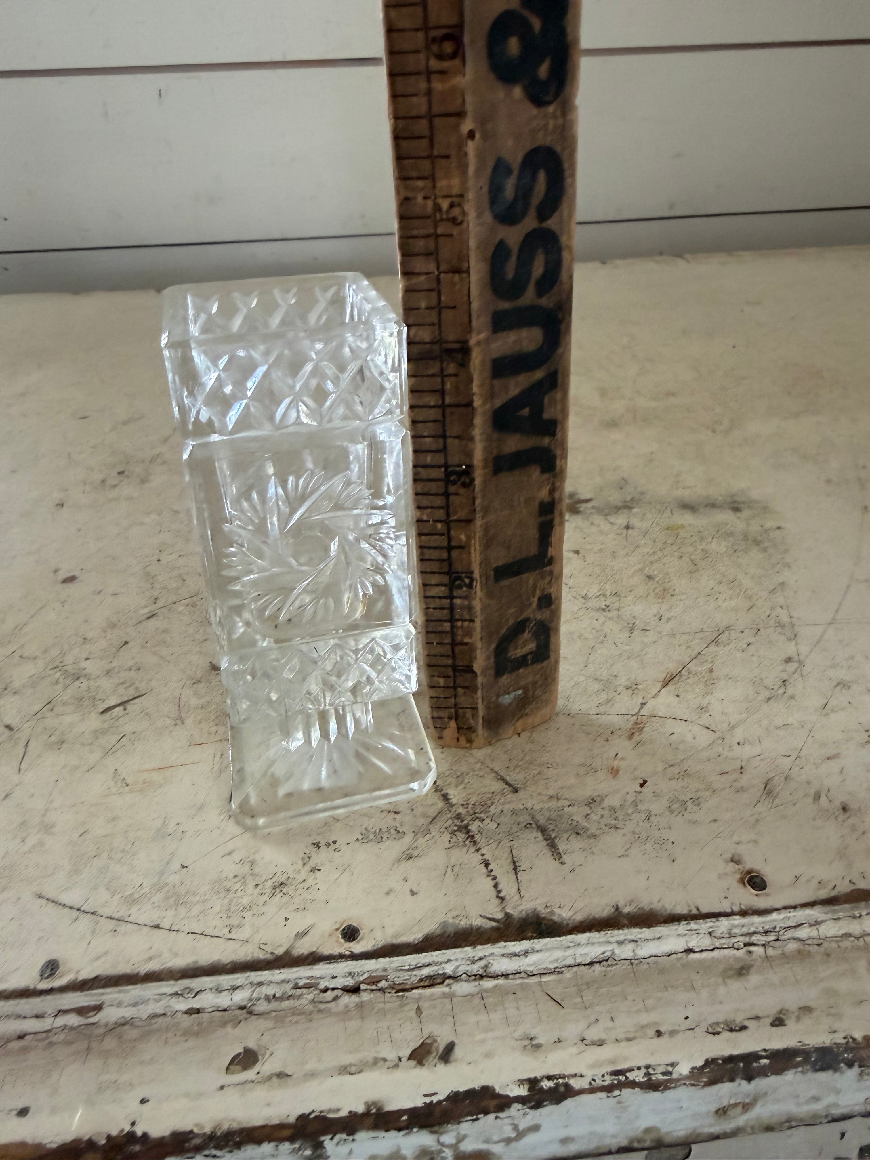 Vintage European Lead Crystal Footed Bud Vase 4"
