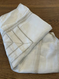 Linen with taupe embroidery tablecloth 52x43”