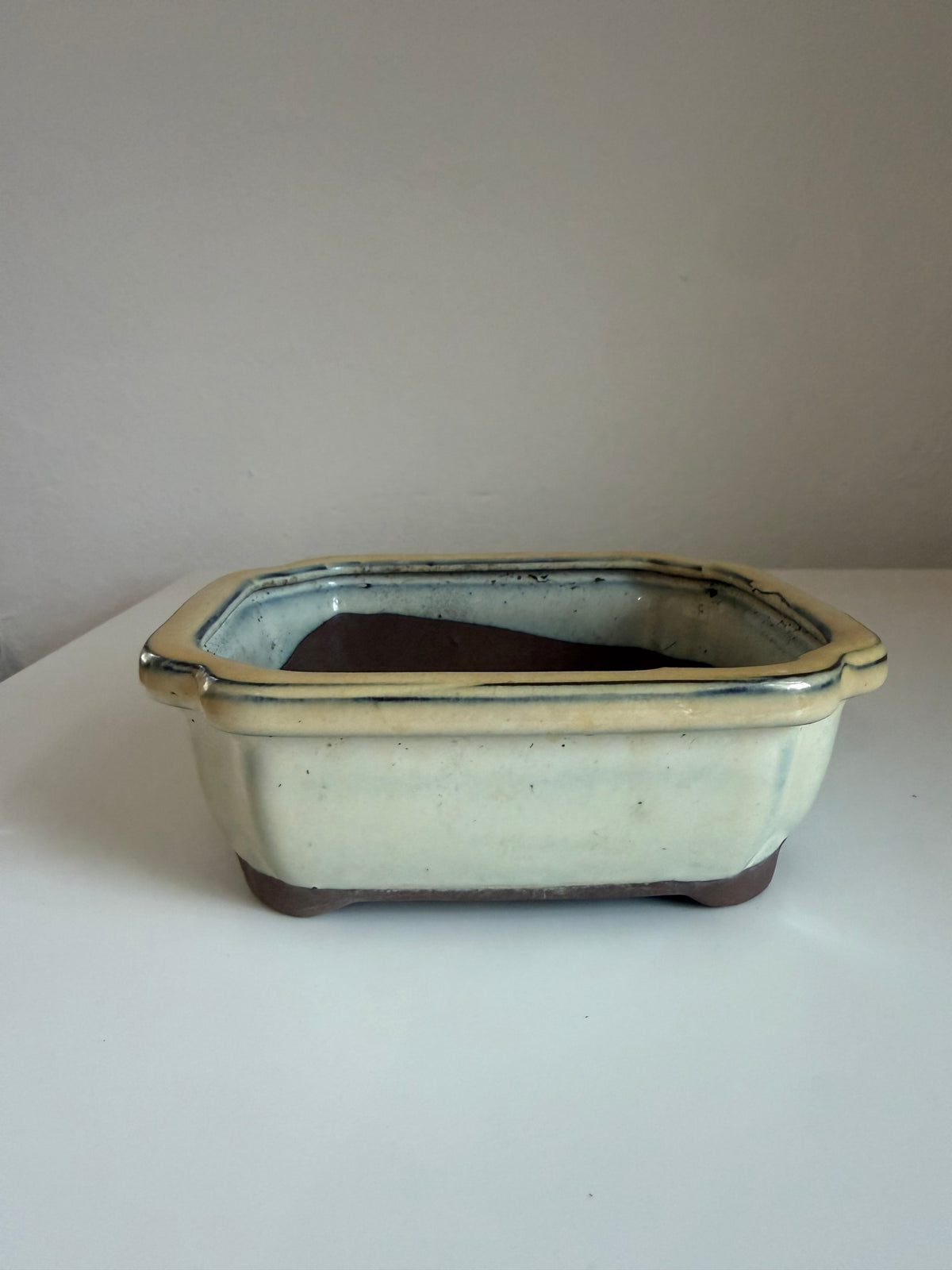 Vintage Glazed Ceramic Bonsai Pot