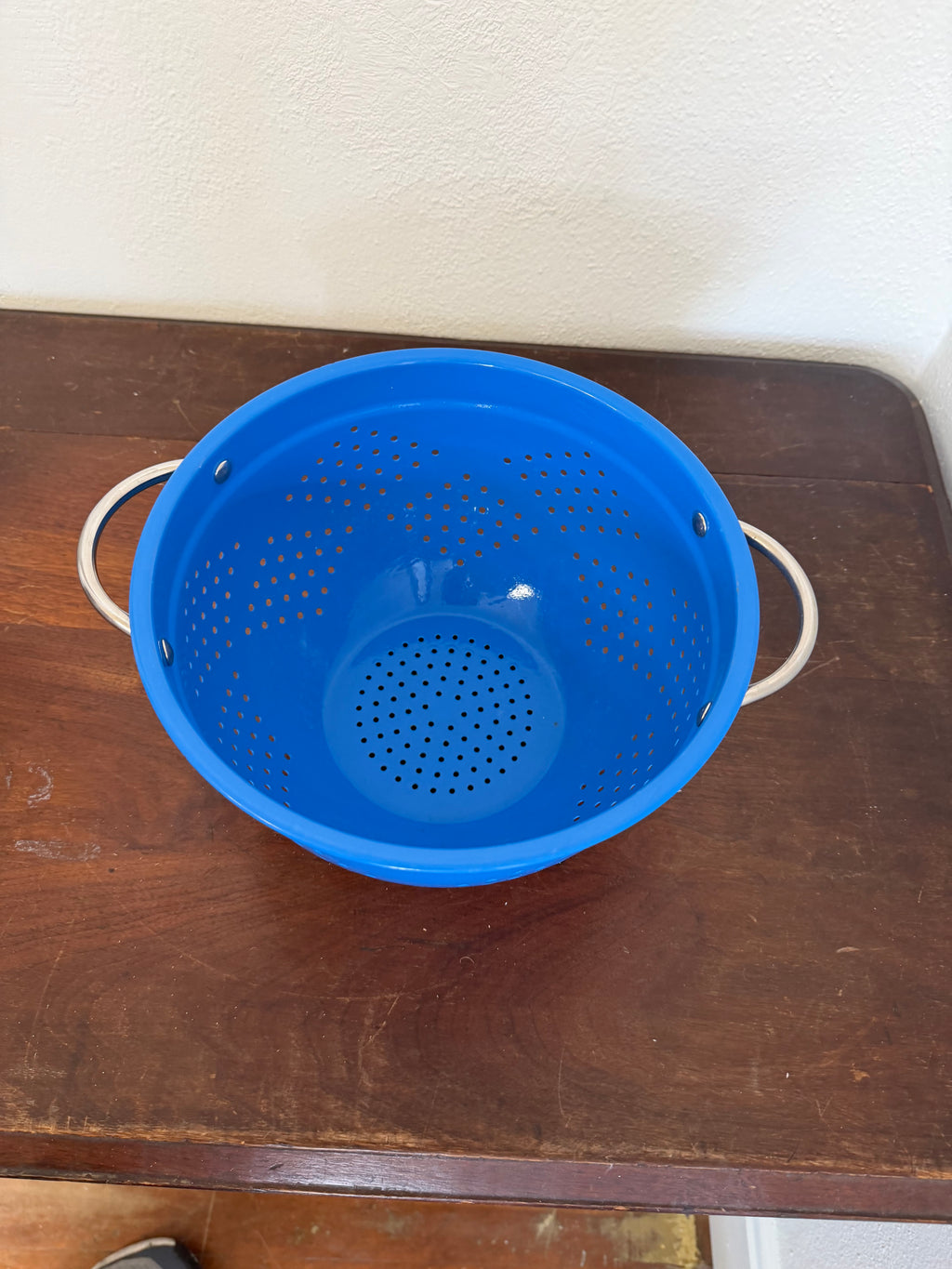 Blue Enamel Colander