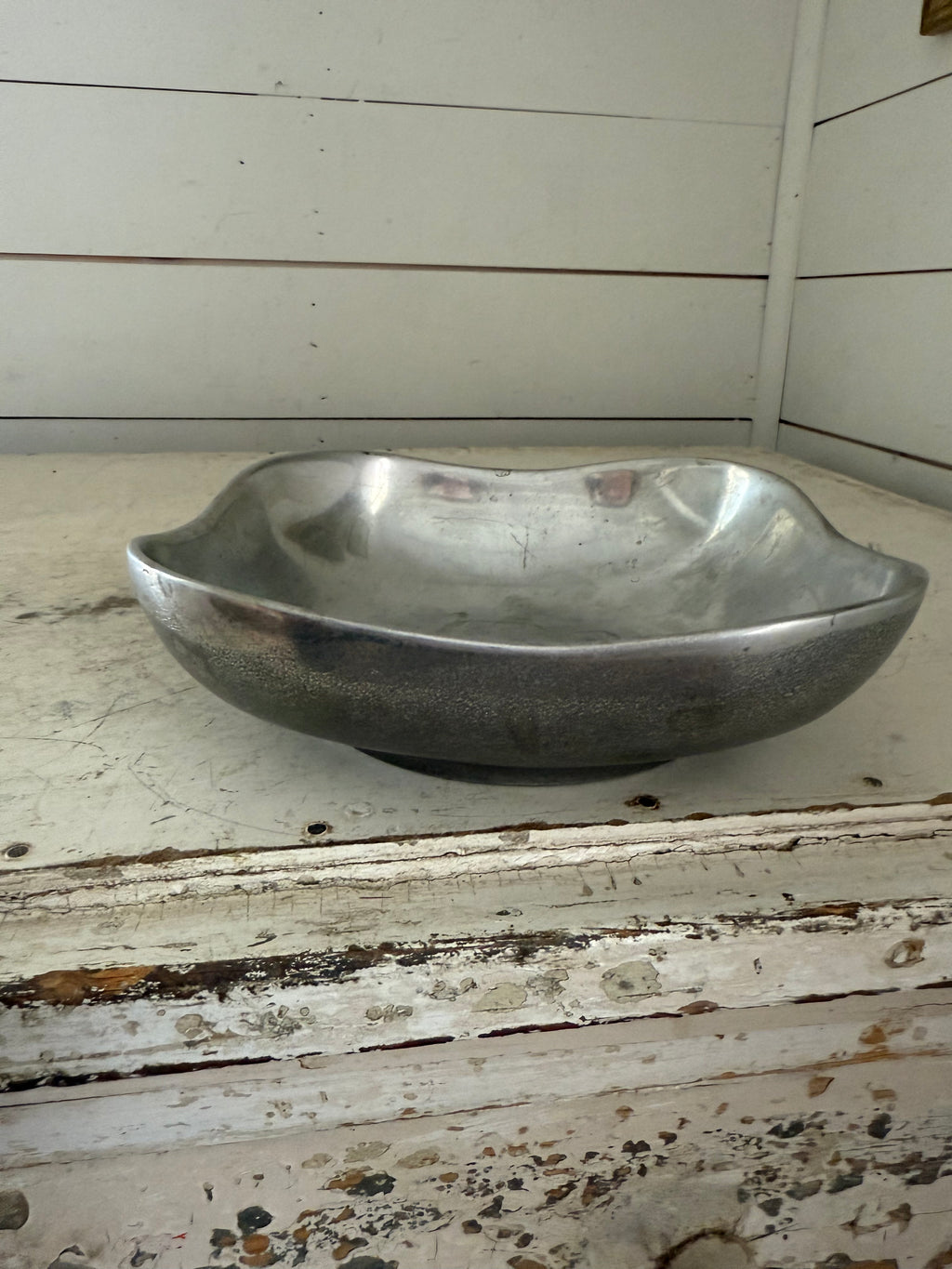 Vintage Wilton-Columbia, PA Pewter Square Bowl