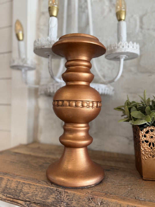 Hand Painted Cooper Candlestick (just 1)