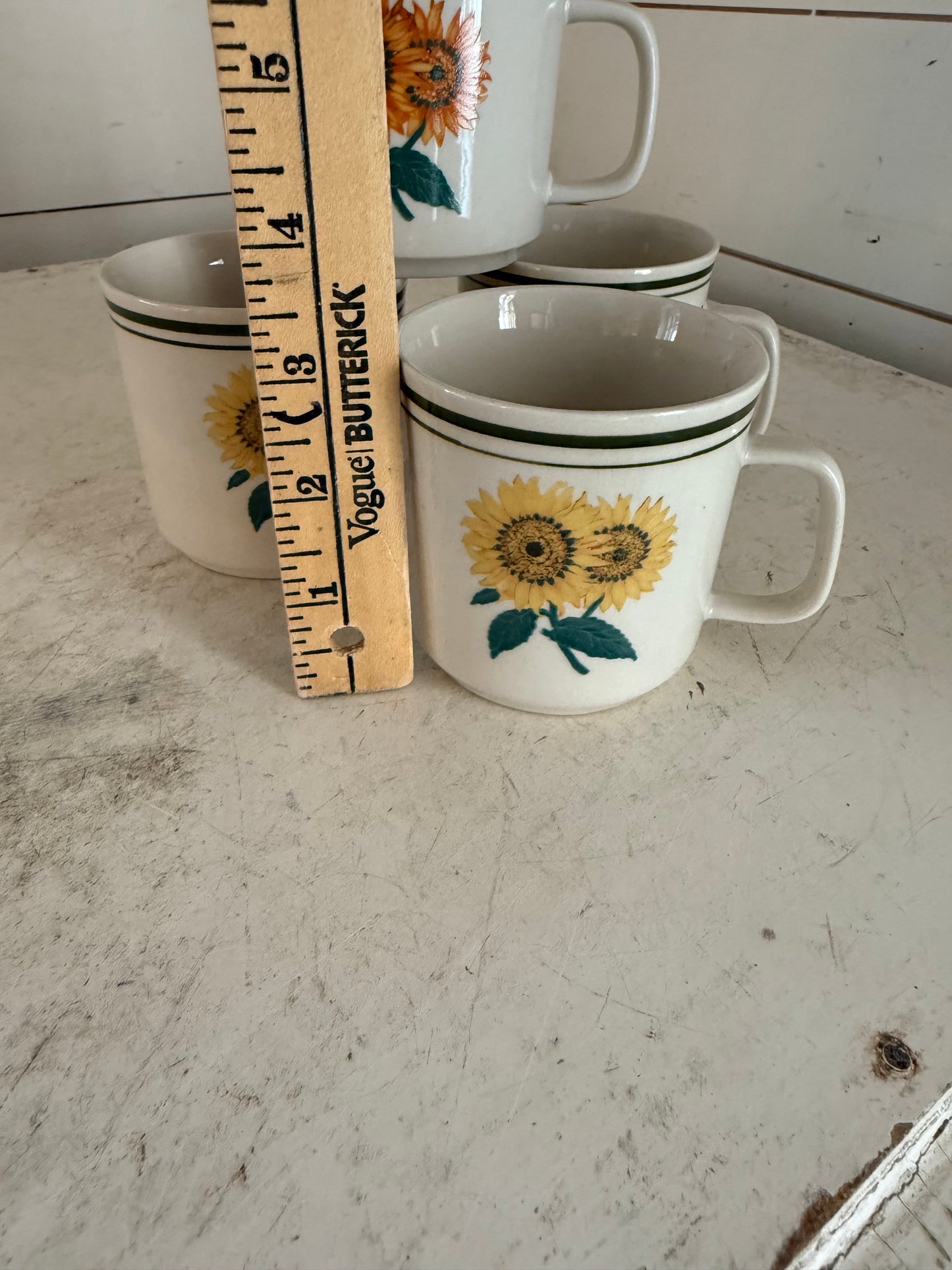 Gibson Sunflower Coffee/Tea Cups 3" Round & 3" High sold individually