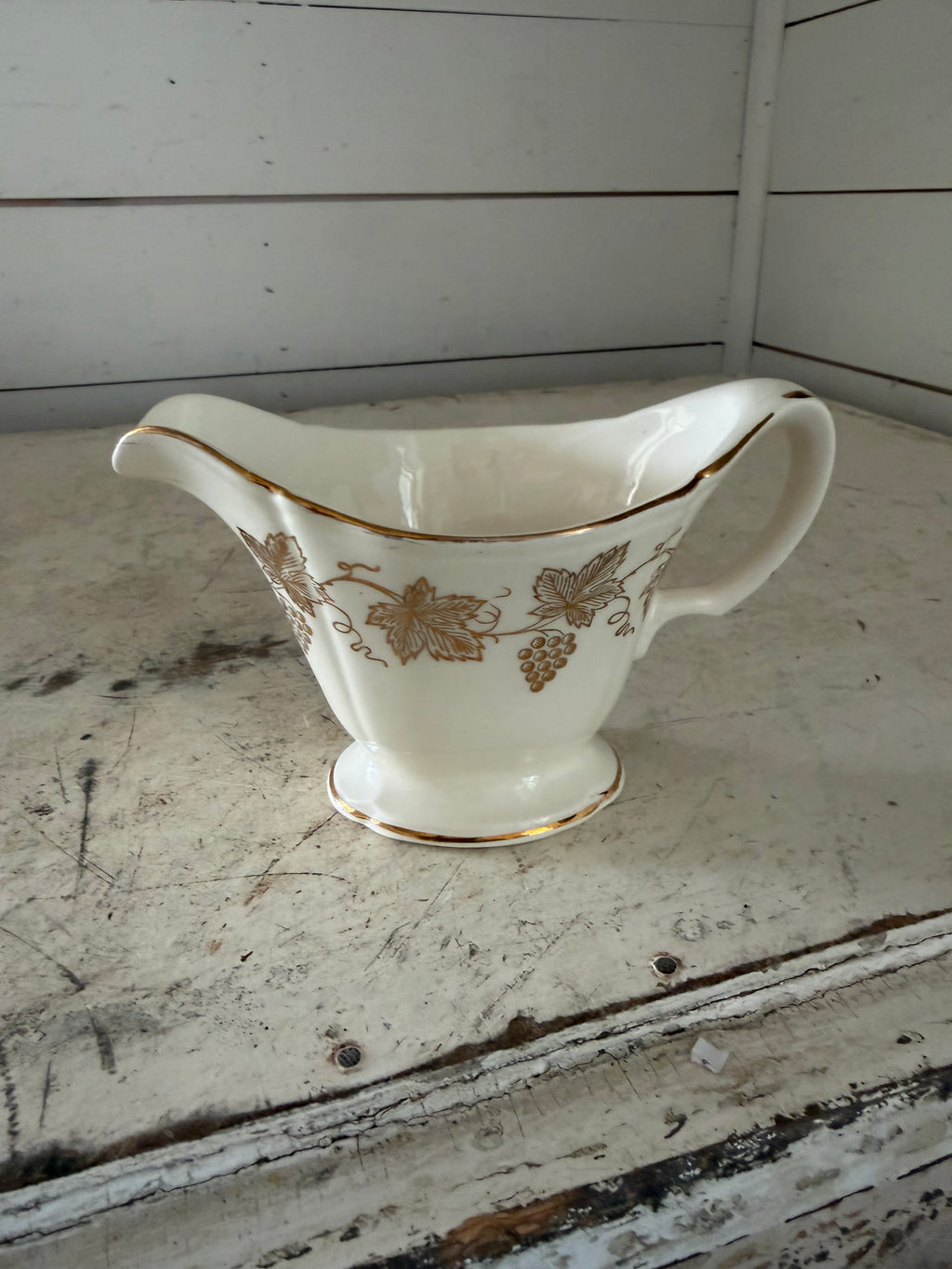 Vintage Creamer with Gold Grape Motif