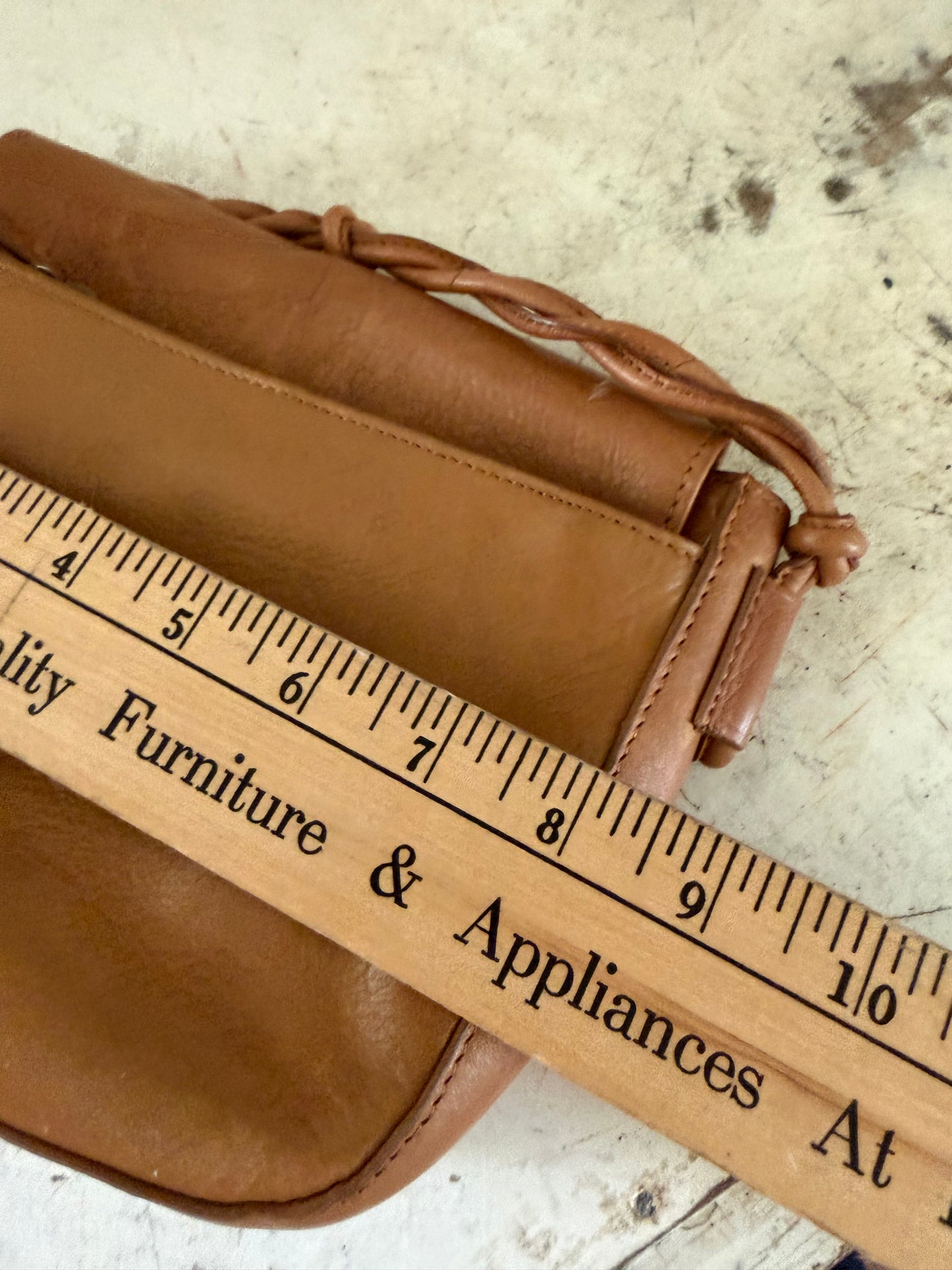 Lucky Leather Light Brown Crossbody Bag