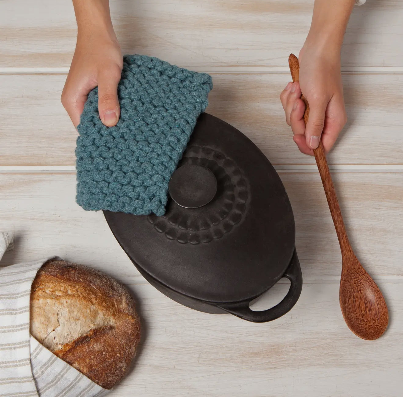 Lagoon Knit Potholder