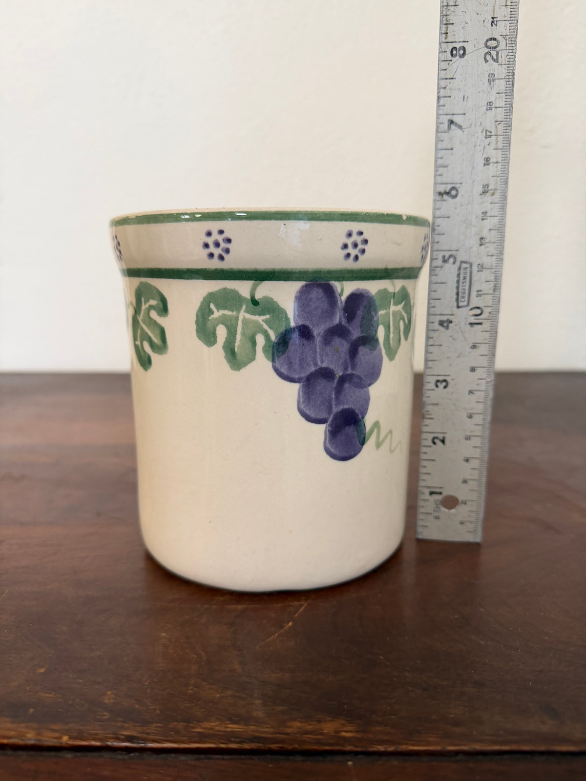 Vintage Tuscan Style Grape Crock