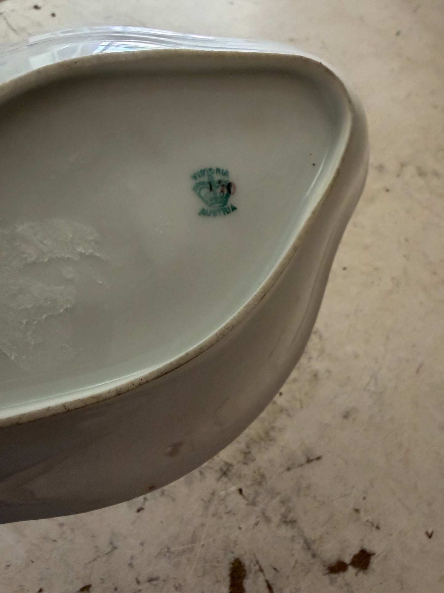 Vintage Austria yellow rose Oval Bowl