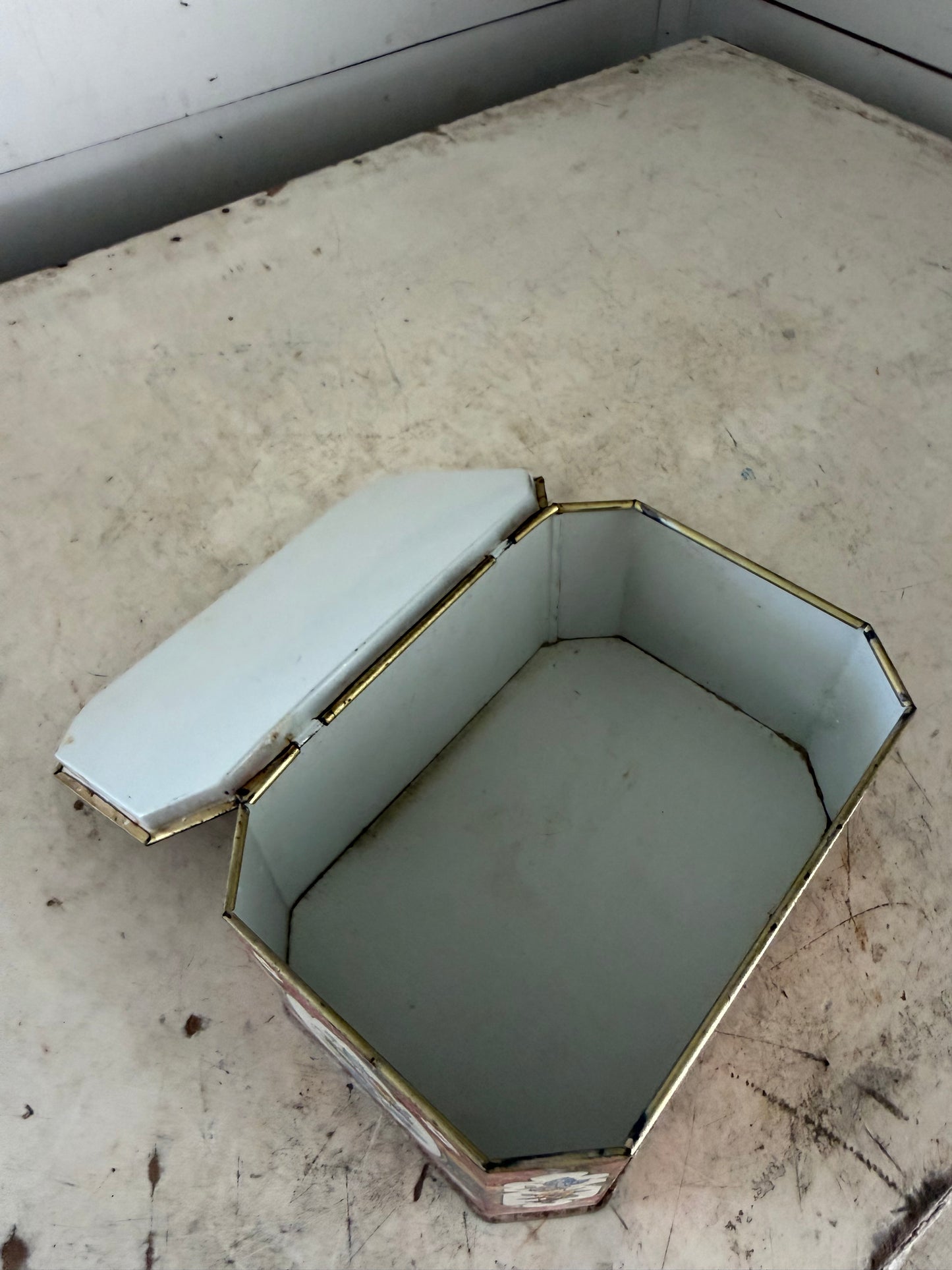 Vintage English Octagon Tin