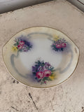 Vintage floral double handle plate