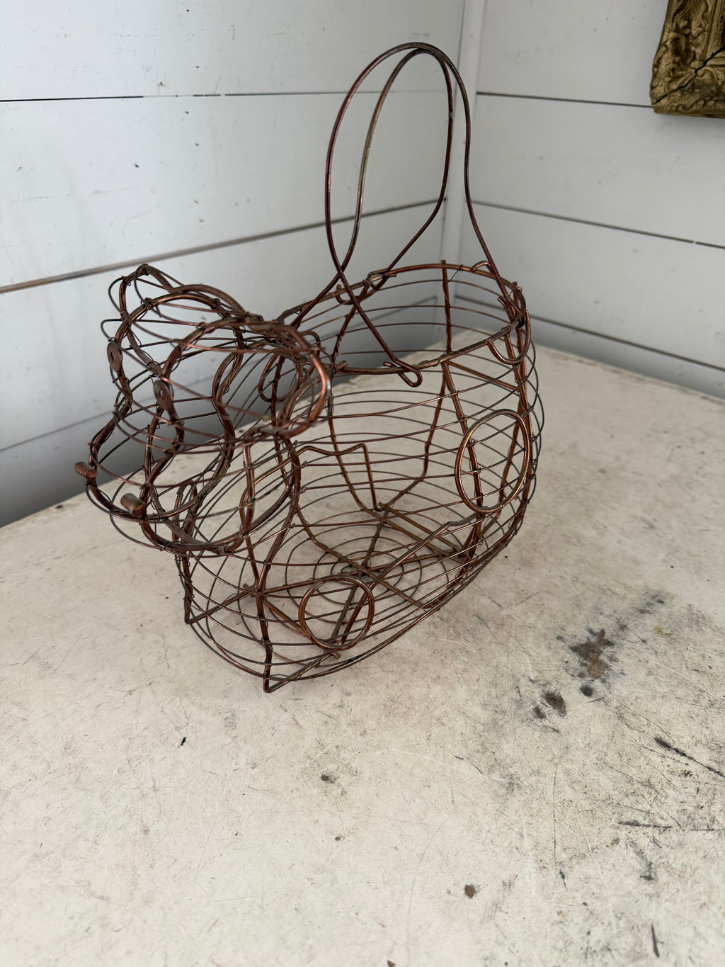 Copper Cow egg basket