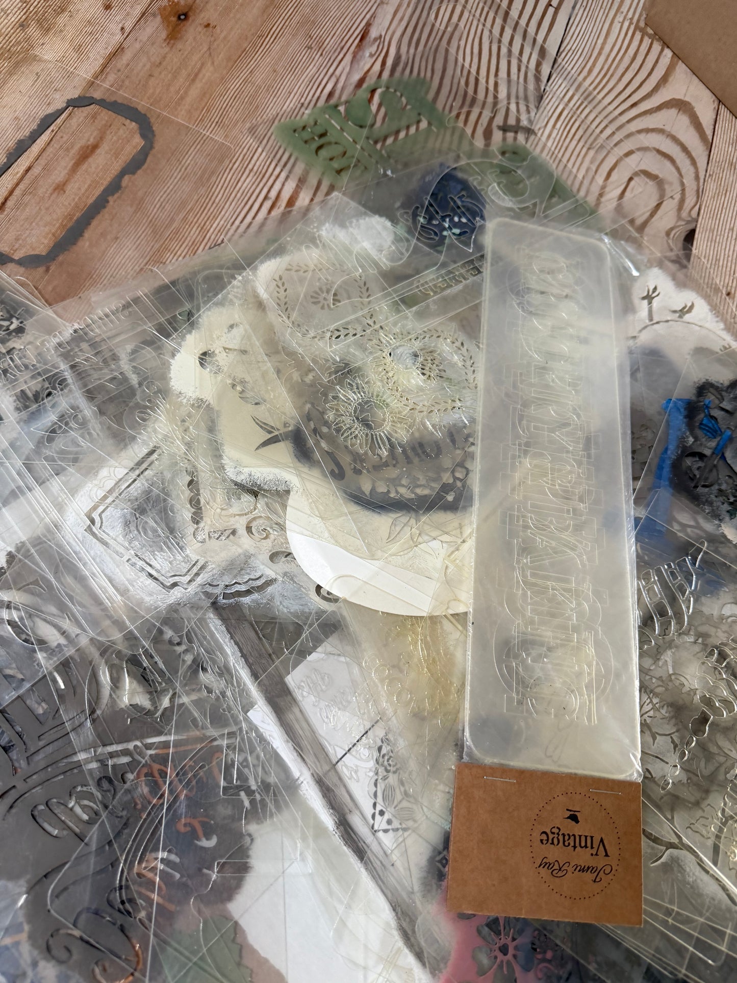 Mystery stencil Packs with free inlay samples - as is used and imperfect no returns