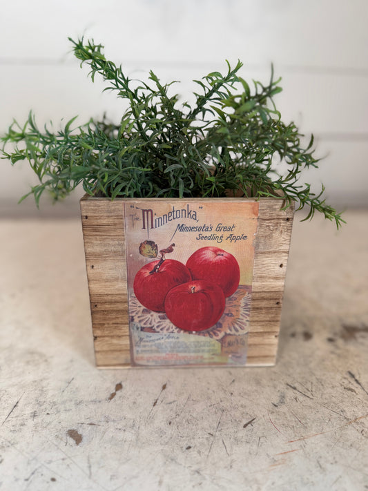 Vintage style fruit Box greenery not included